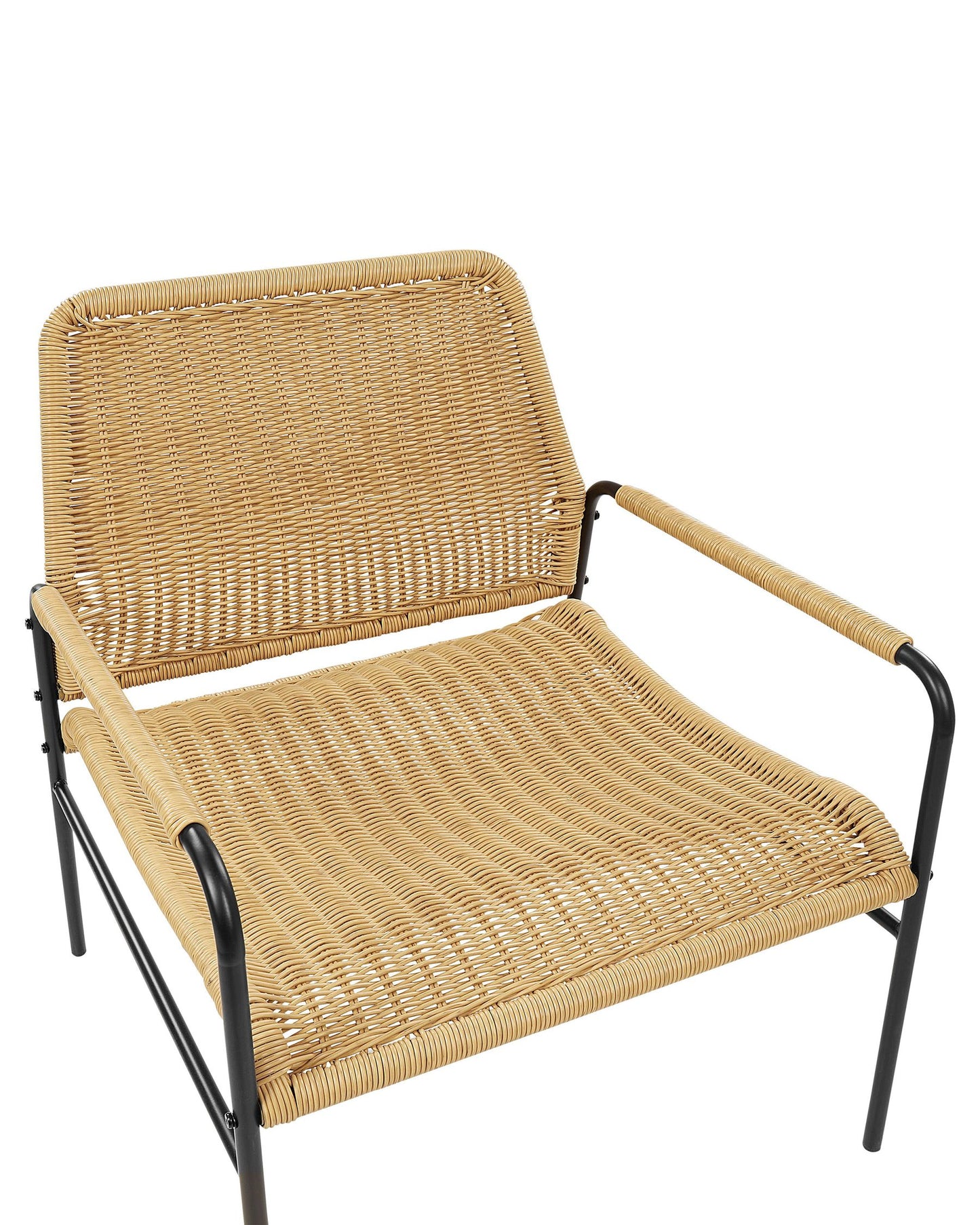 Set of 2 Garden Chairs PRASIMO PE Rattan Natural