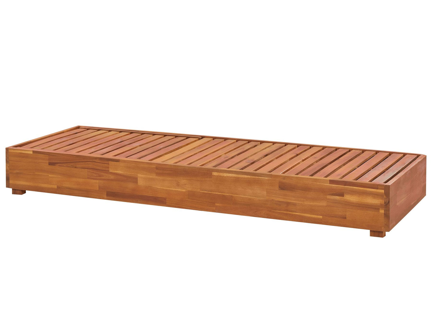 Sun Lounger with Cushion FANANO Reclining Acacia Wood Brown