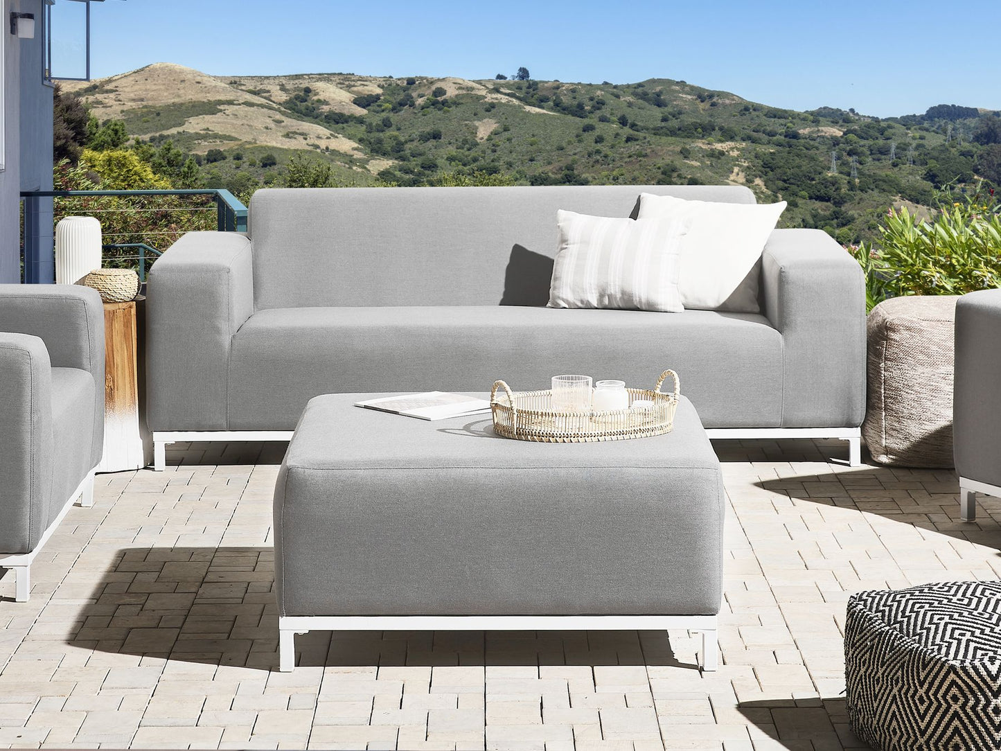 Garden Sofa Light Grey with White ROVIGO