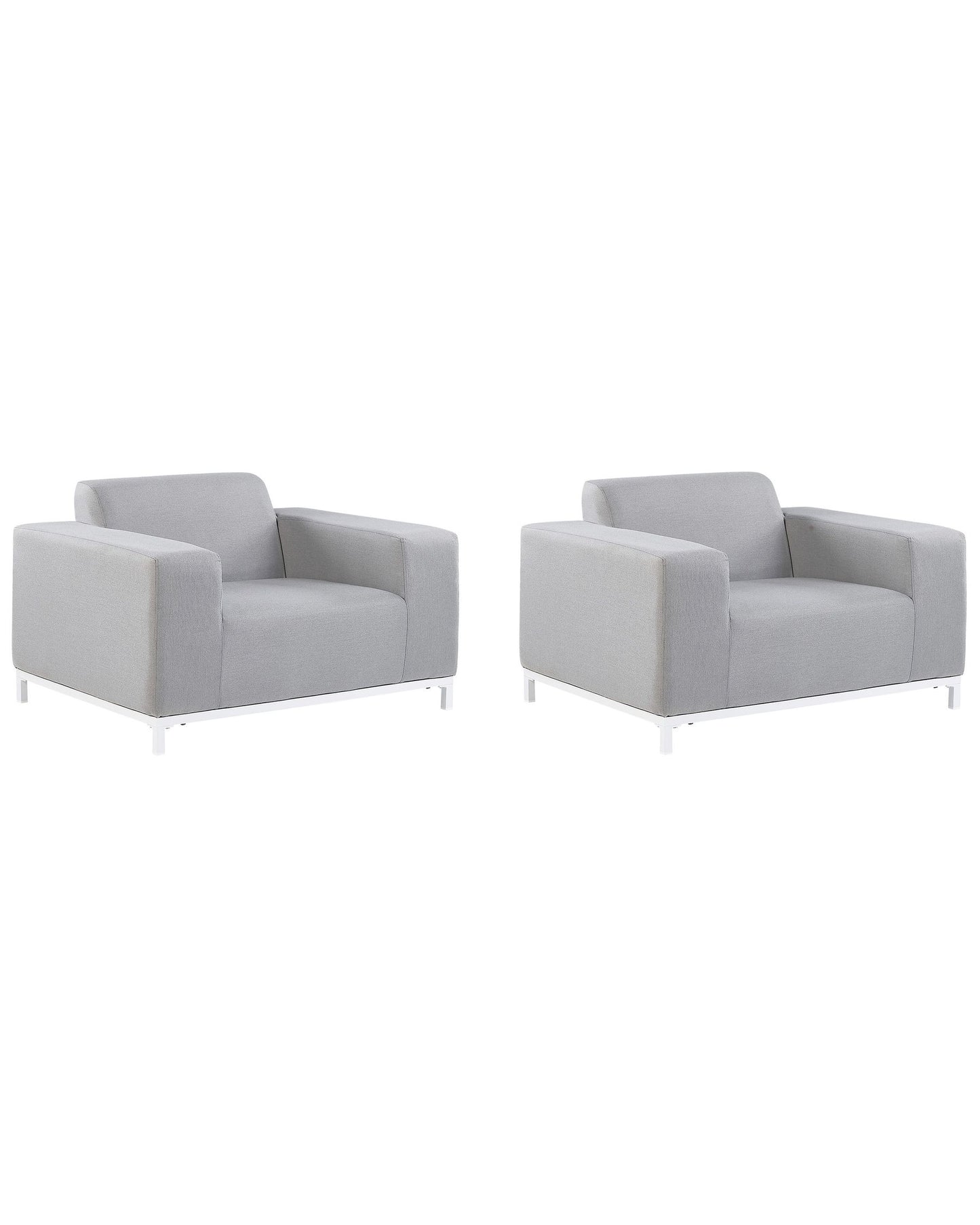 Set of 2 Garden Armchairs ROVIGO Fabric Light Grey