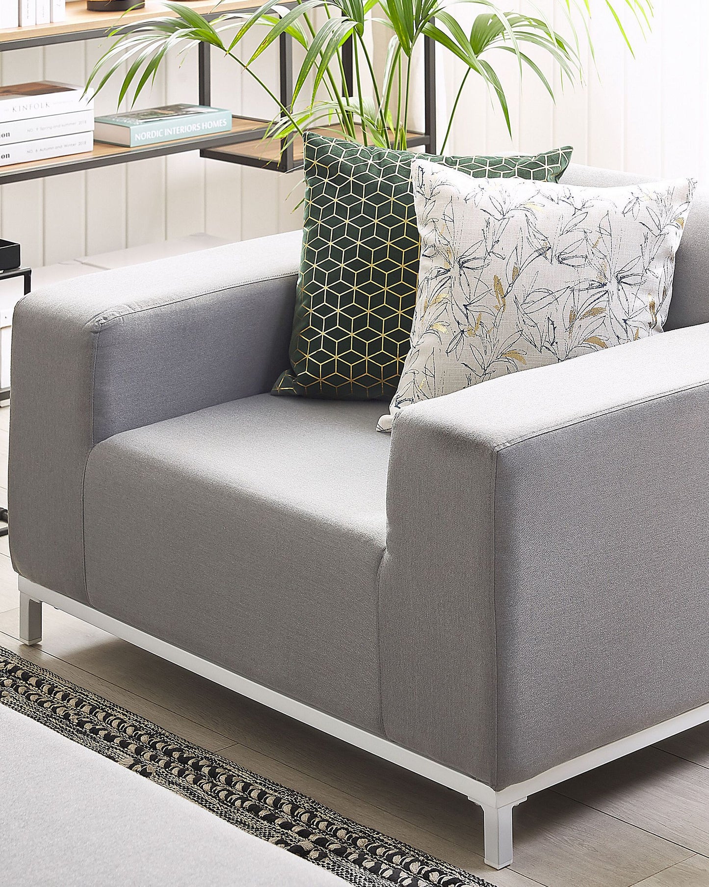 Set of 2 Garden Armchairs ROVIGO Fabric Light Grey
