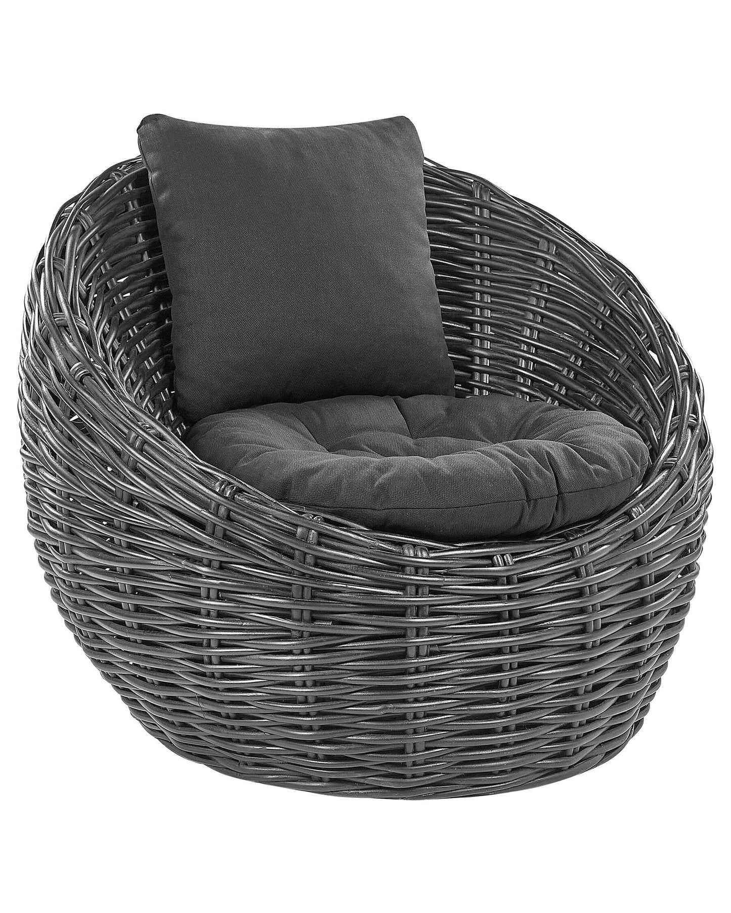 Garden Chair Rattan Black