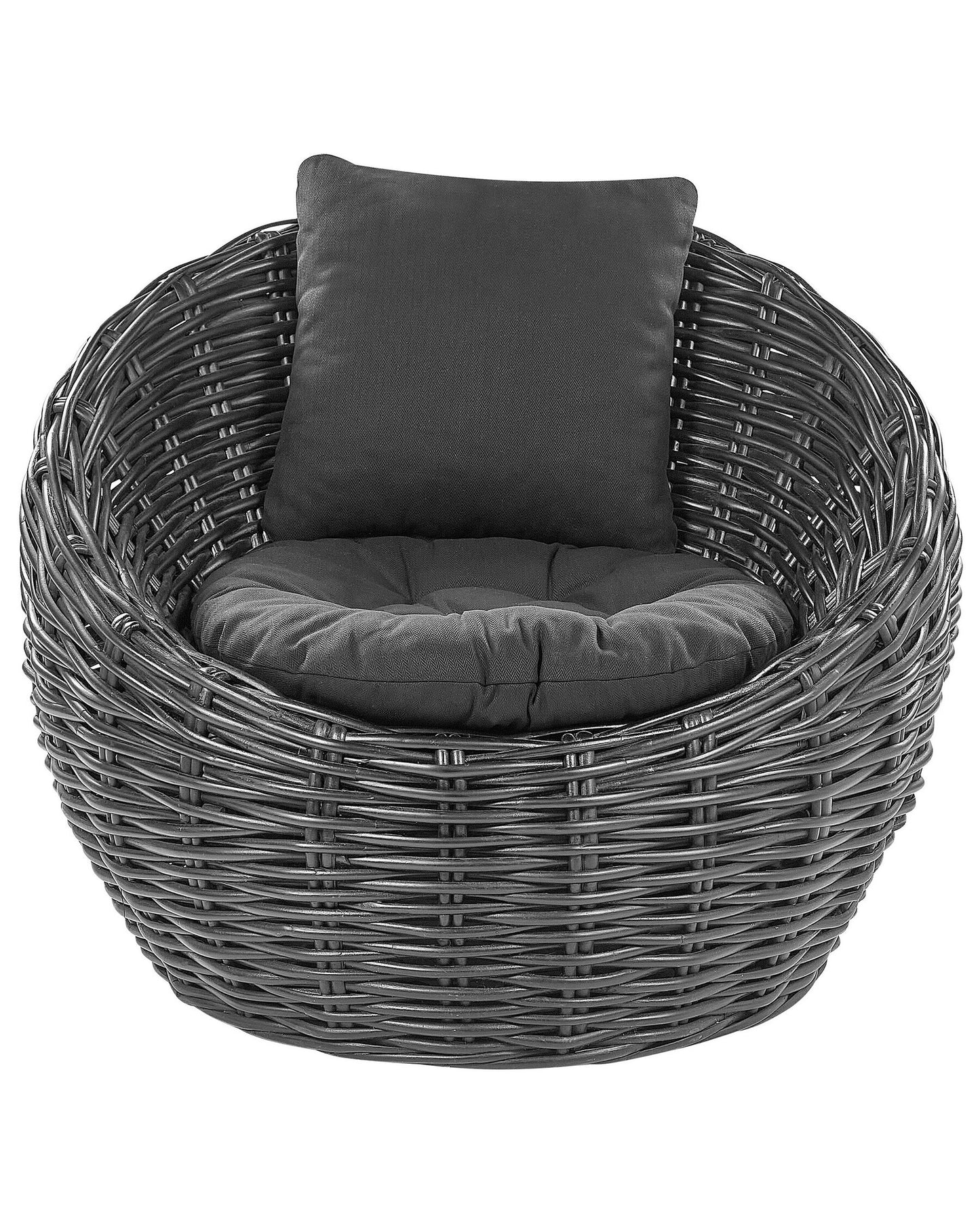 Garden Chair Rattan Black