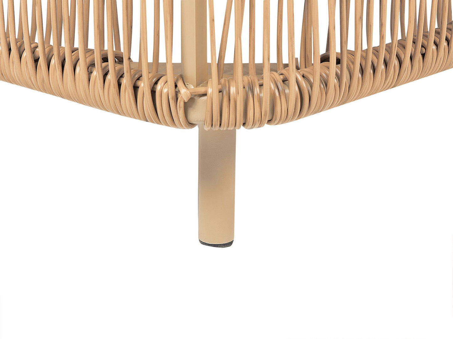 PE Rattan Reclining Sun Lounger Beige OSINI