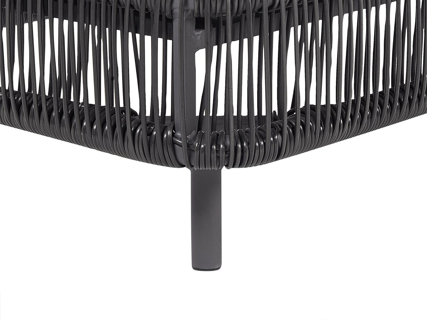 PE Rattan Reclining Sun Lounger Grey OSINI