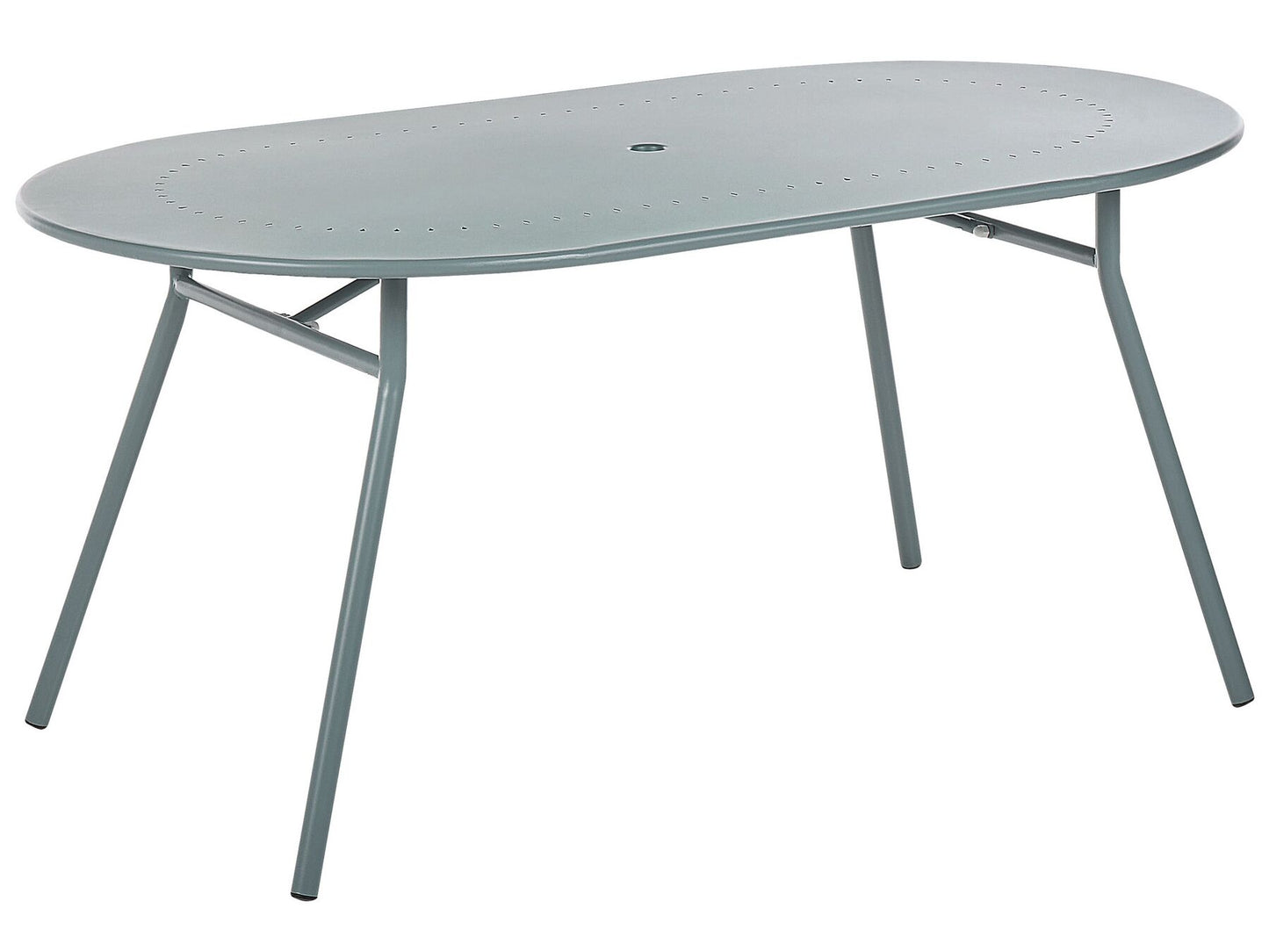 Garden Dining Set 4 Seater CALVI with Parasol (16 Options) Metal Light Blue