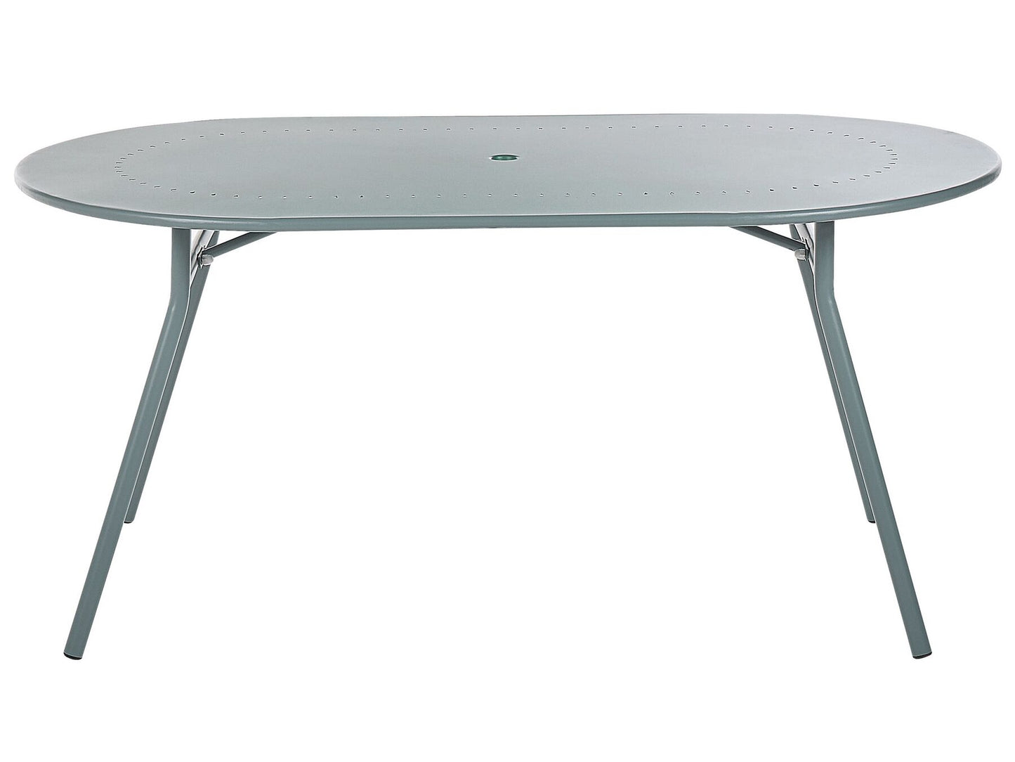 Garden Dining Set 4 Seater CALVI with Parasol (16 Options) Metal Light Blue