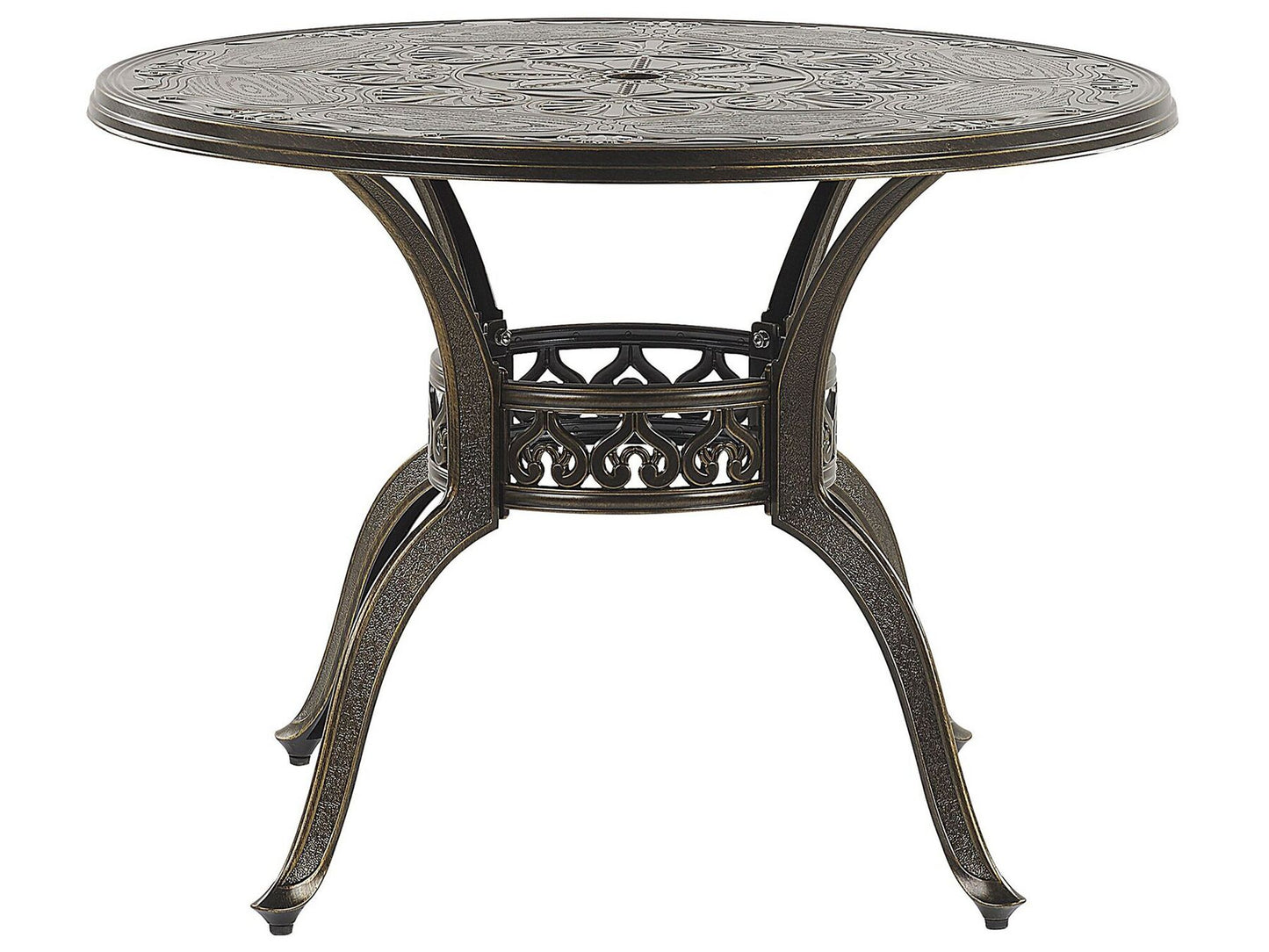 Garden Dining Set 4 Seater SAPRI with Parasol (16 Options) Metal Dark Brown