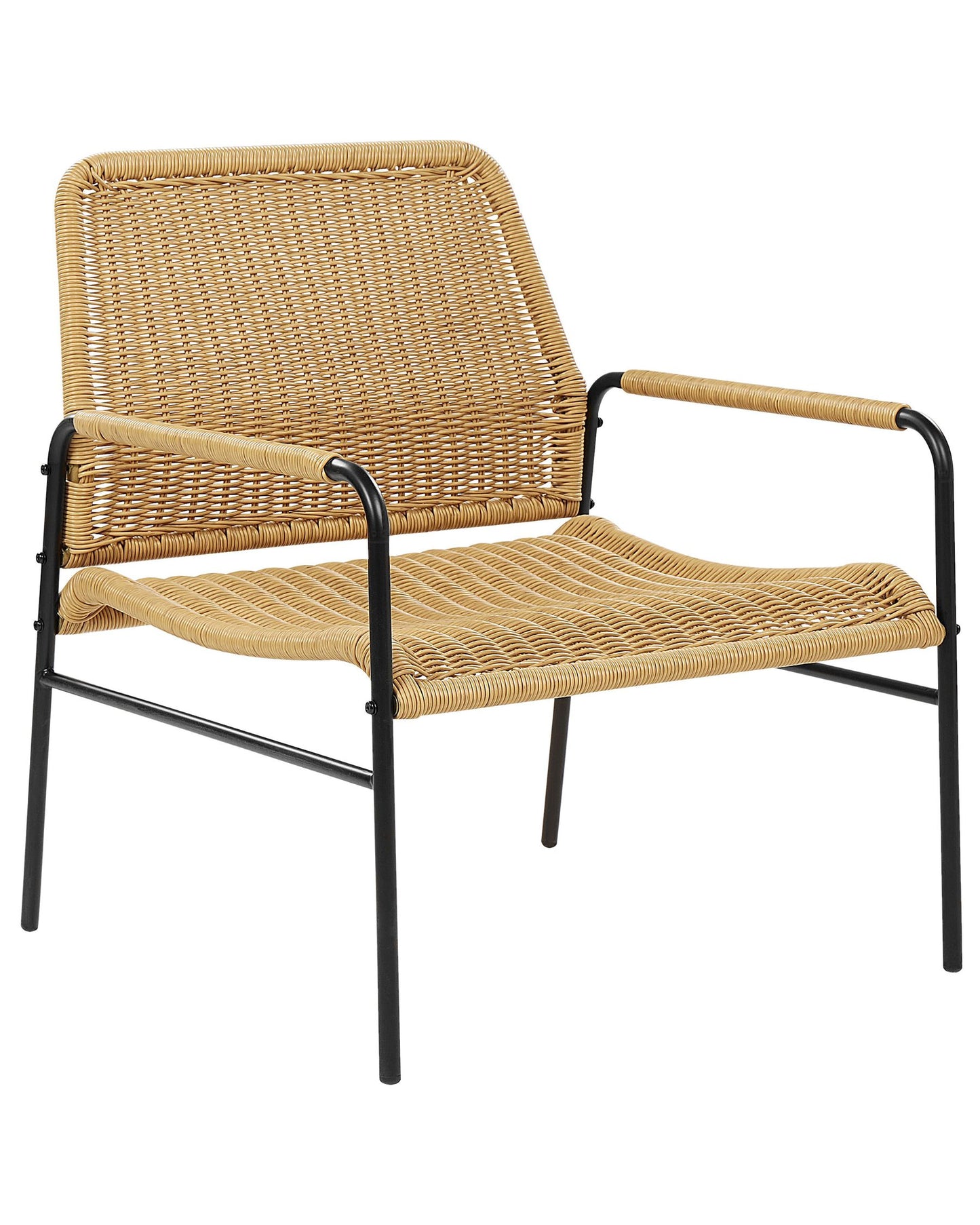 Set of 2 Garden Chairs PRASIMO PE Rattan Natural