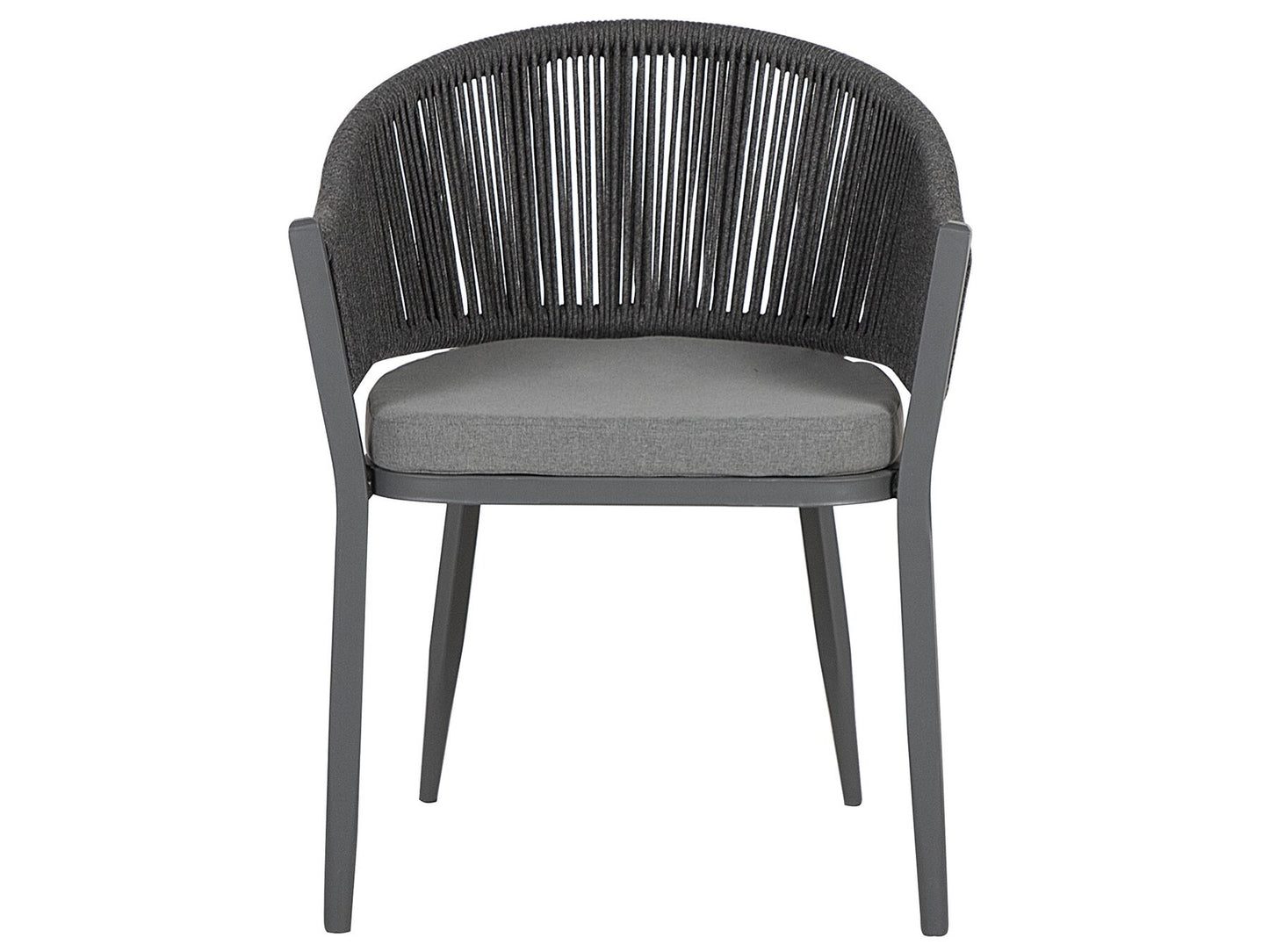Garden Dining Set 4 Seater MILETO with Cushions Metal Grey