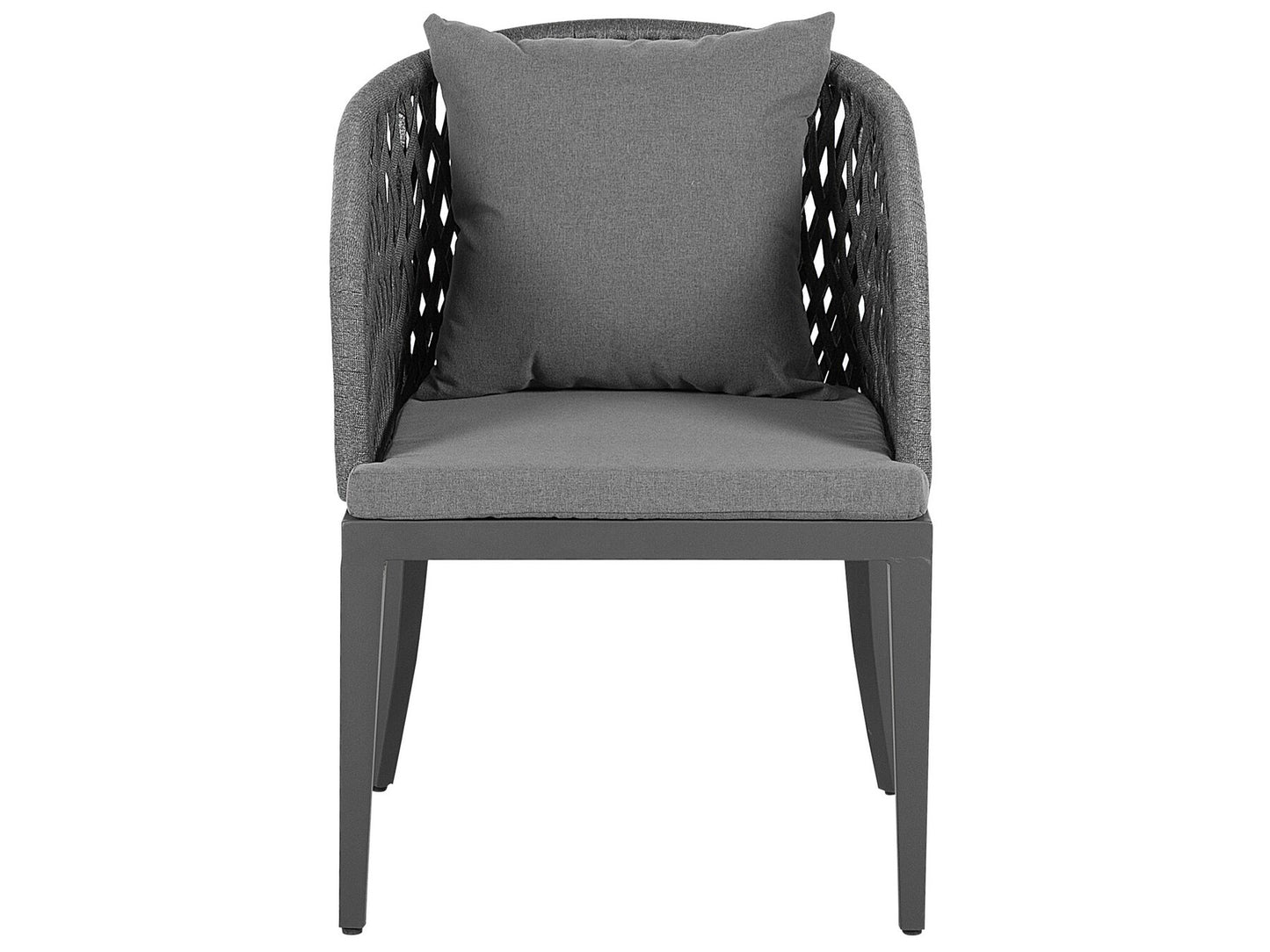 Garden Dining Set 4 Seater LIPARI with Cushions Metal Grey