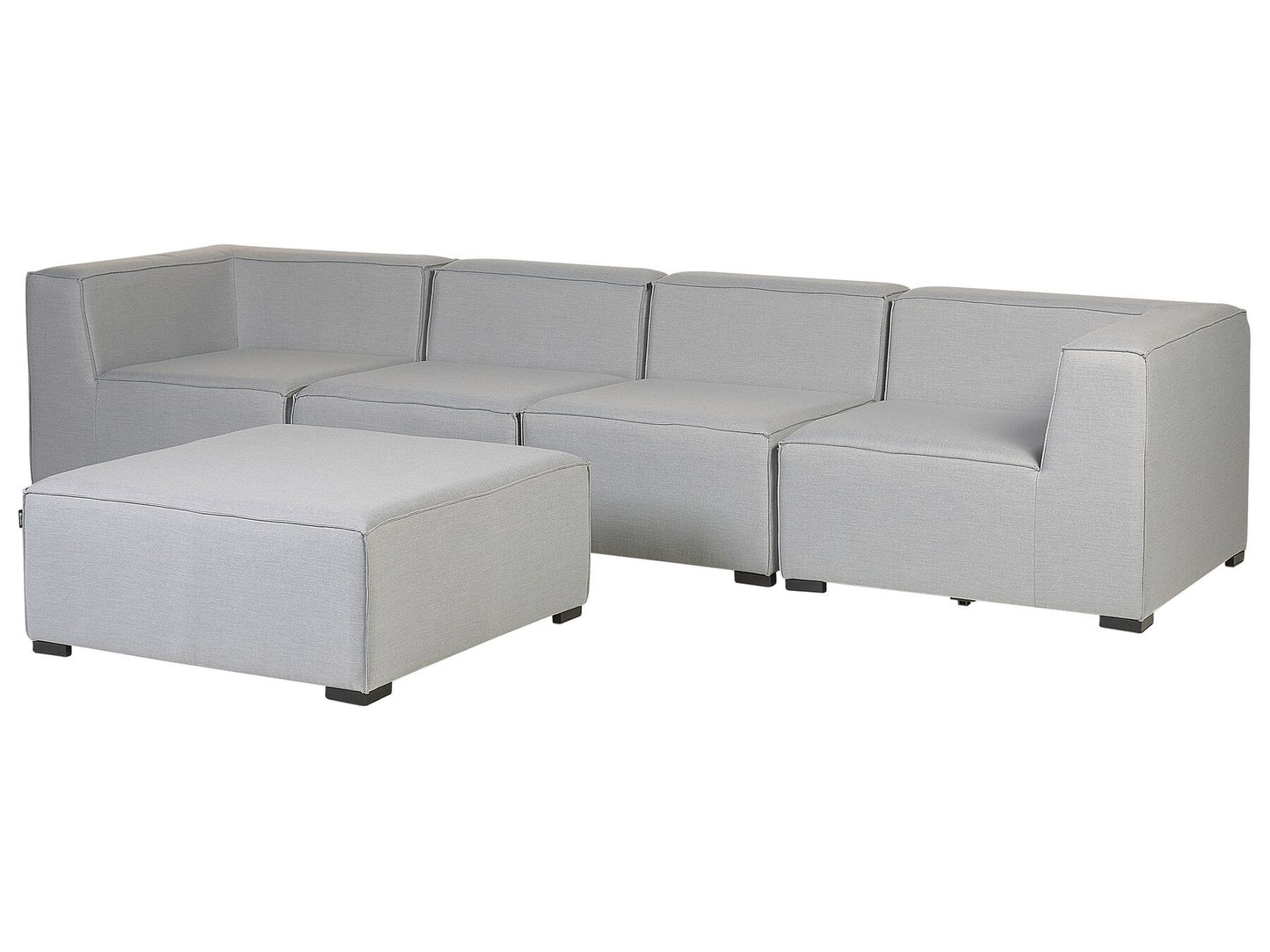 Garden Sofa with Ottoman 4 Seater AREZZO Modular Light Grey