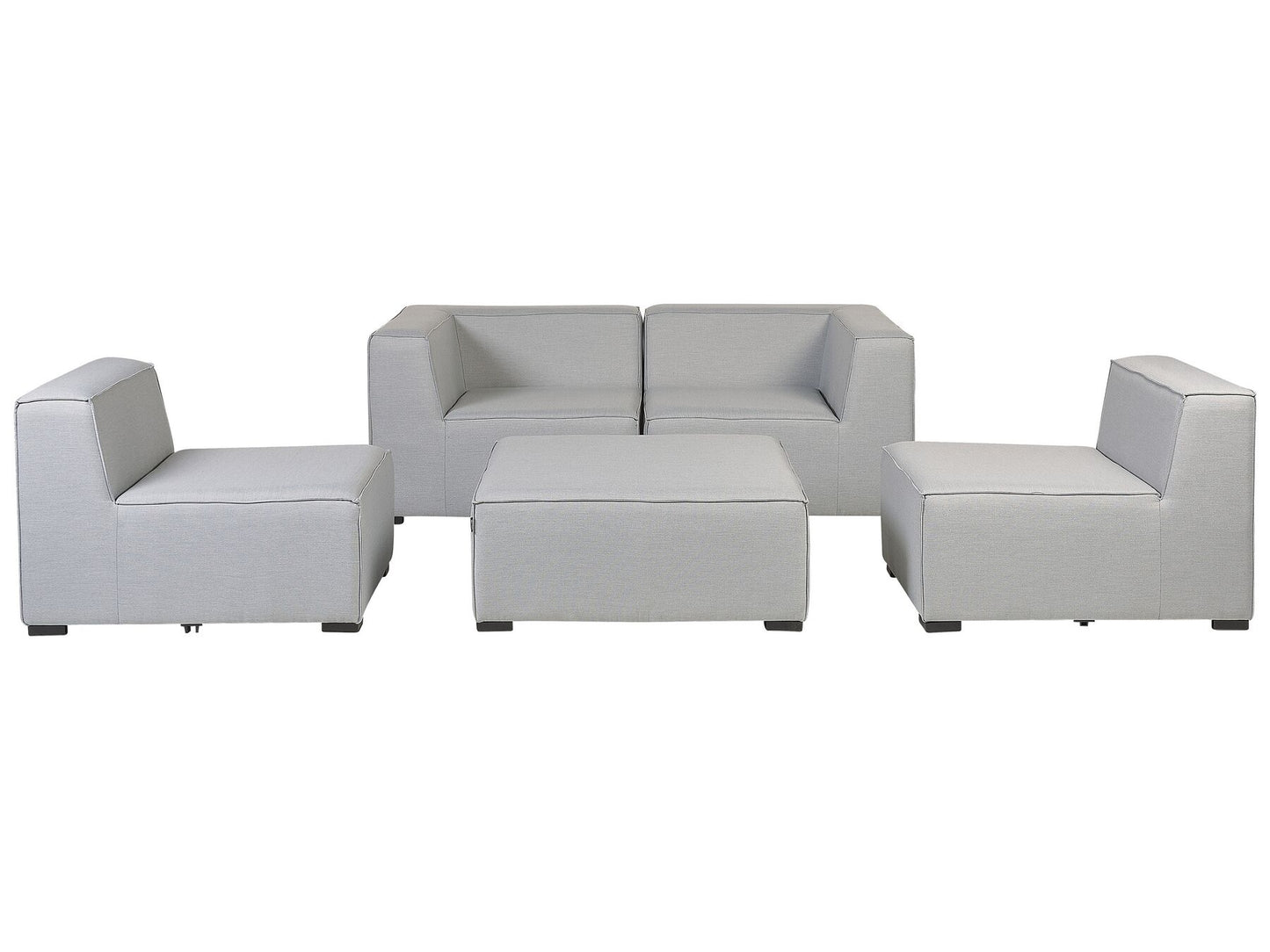 Garden Sofa with Ottoman 4 Seater AREZZO Modular Light Grey