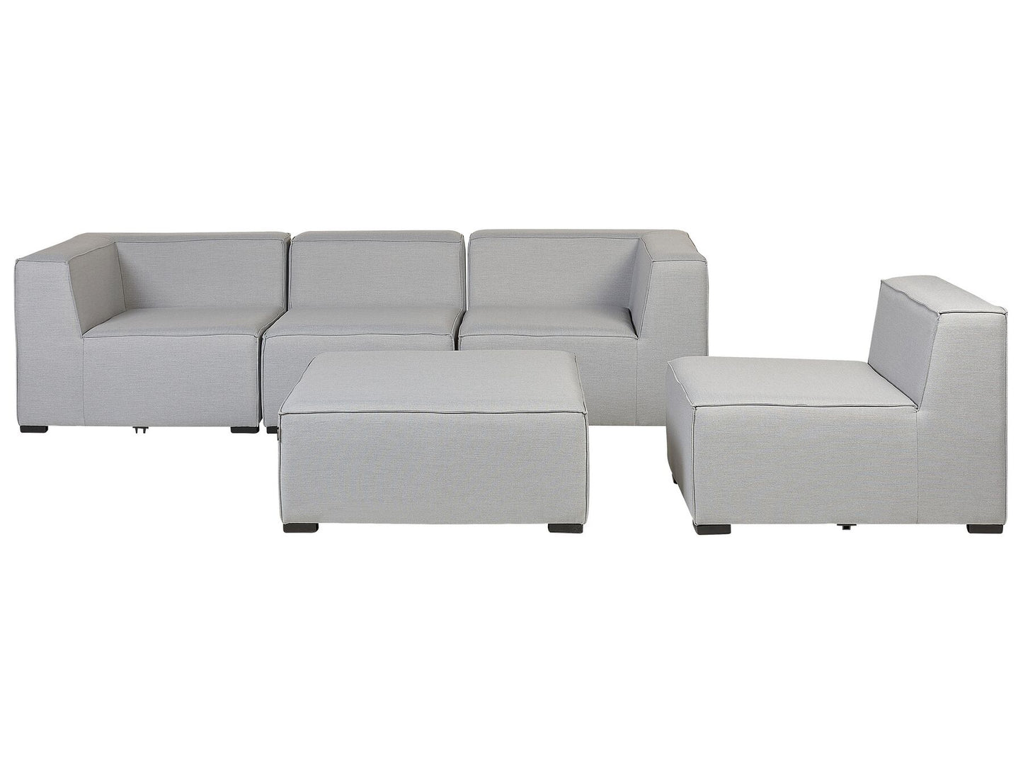 Garden Sofa with Ottoman 4 Seater AREZZO Modular Light Grey