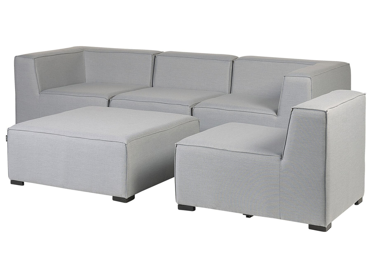 Garden Sofa with Ottoman 4 Seater AREZZO Modular Light Grey