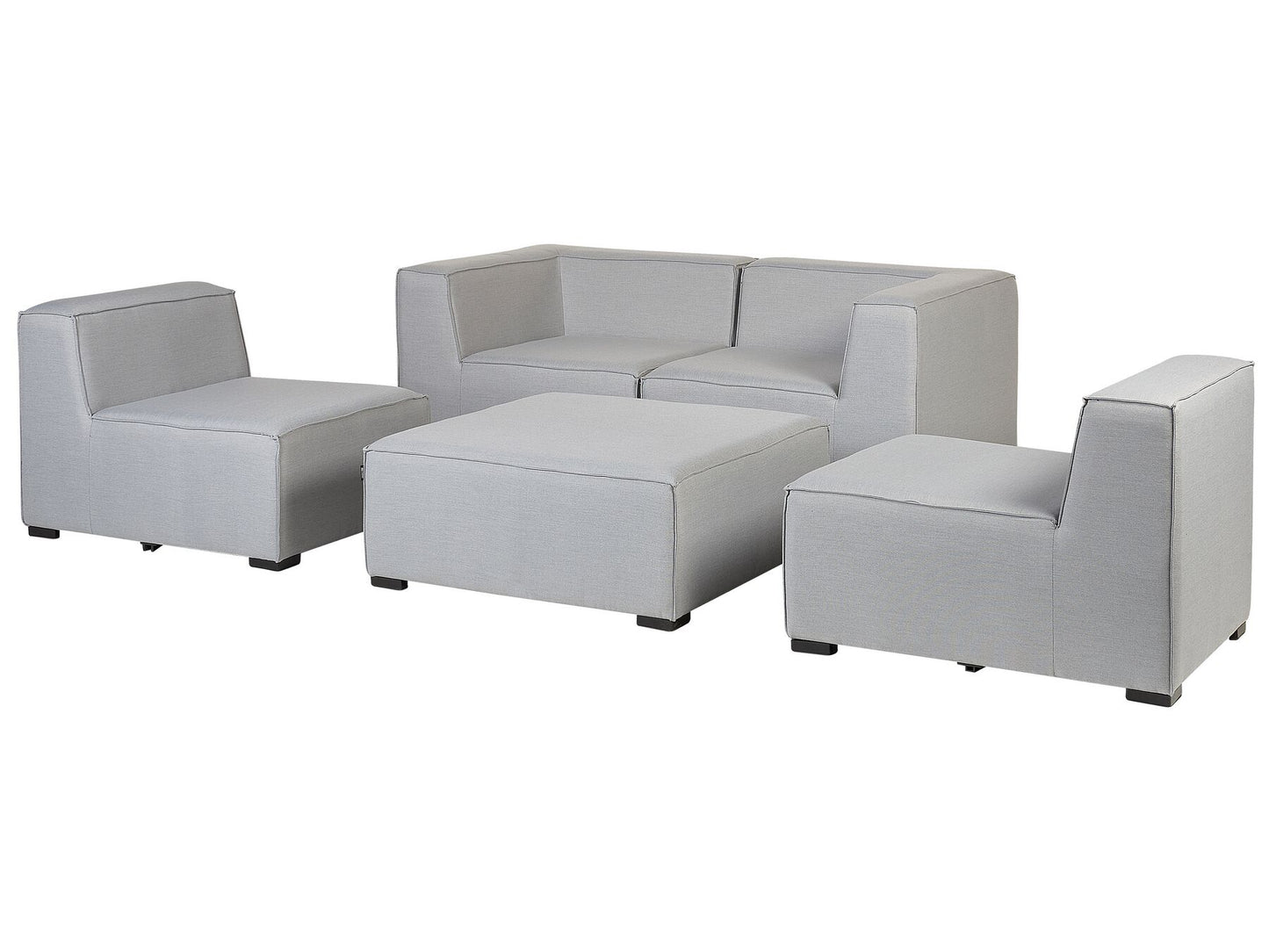 Garden Sofa with Ottoman 4 Seater AREZZO Modular Light Grey
