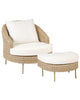 Garden Armchair with Ottoman PE Rattan Natural