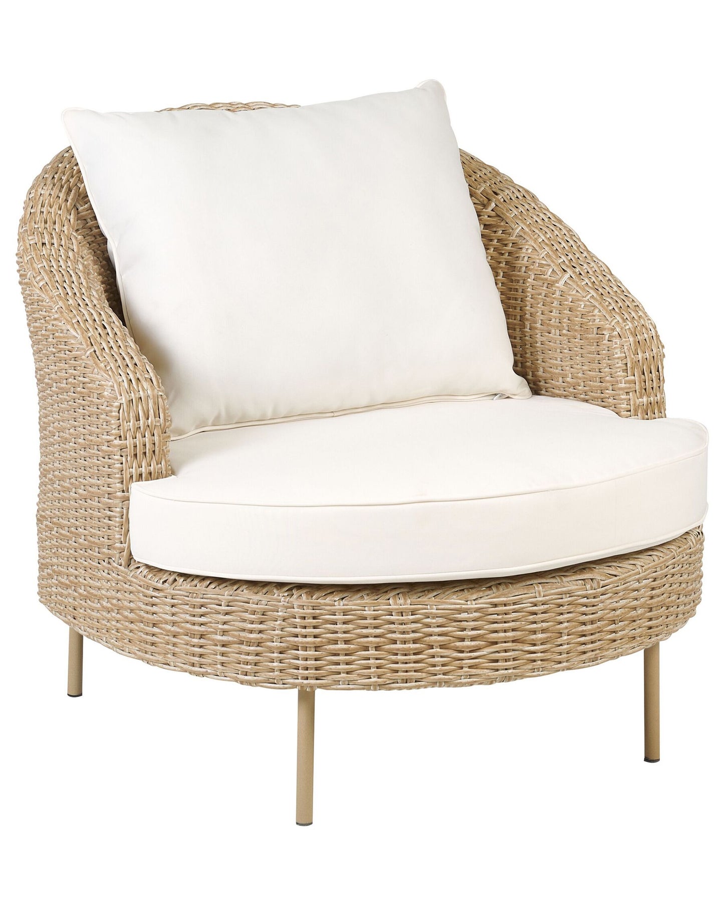 Garden Armchair with Ottoman ARCILLE PE Rattan Natural
