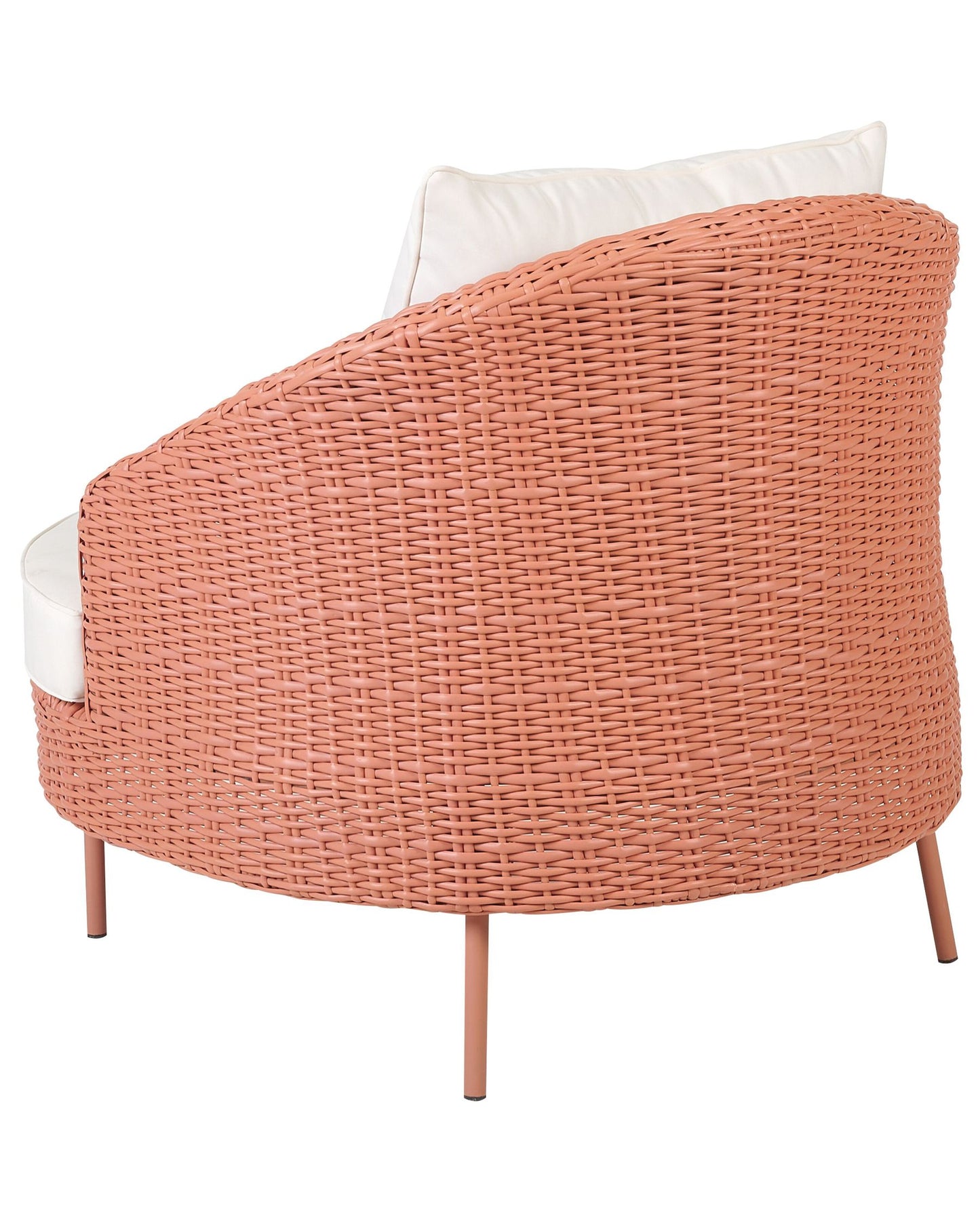 Garden Armchair with Ottoman ARCILLE PE Rattan Peach Pink