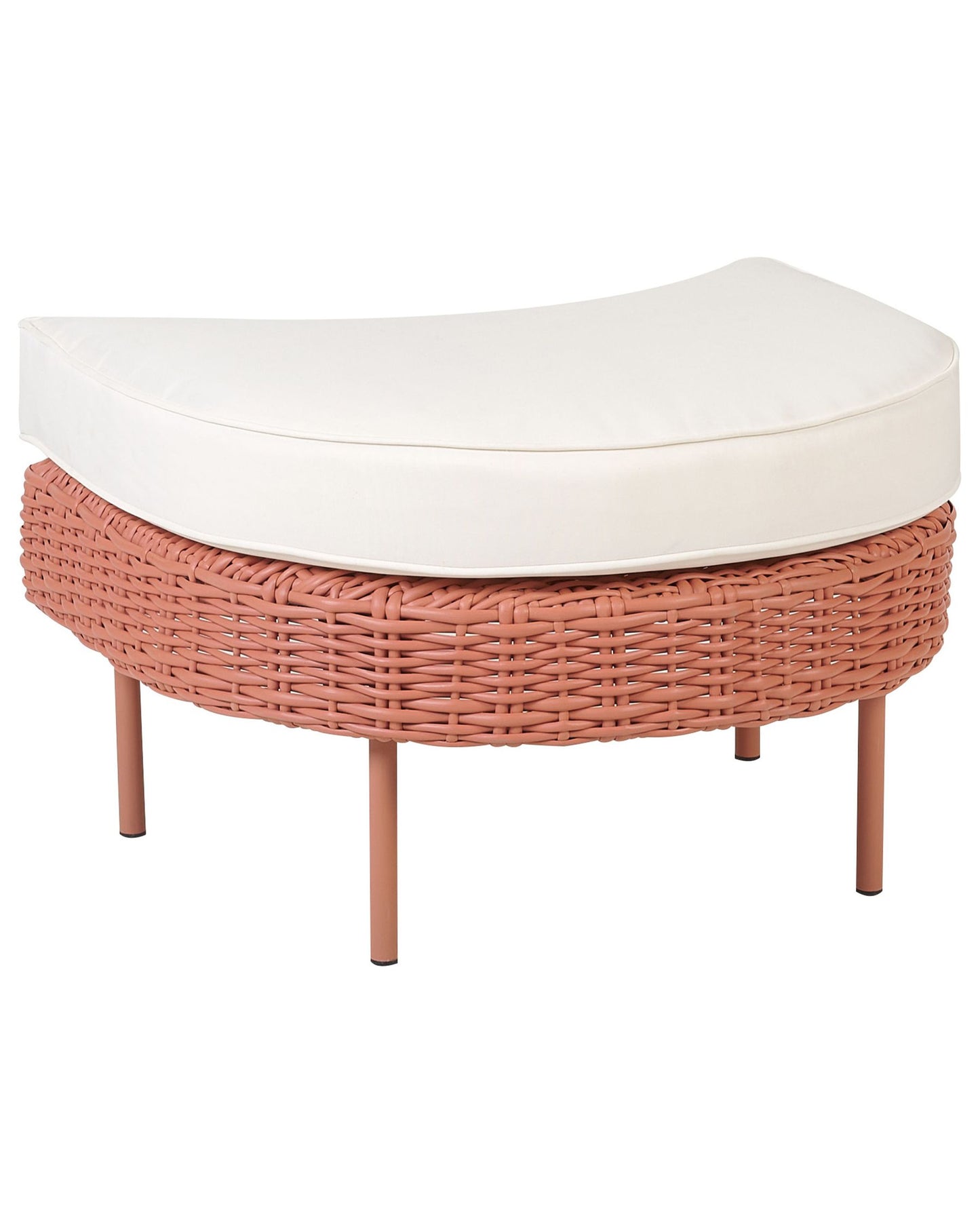 Garden Armchair with Ottoman ARCILLE PE Rattan Peach Pink