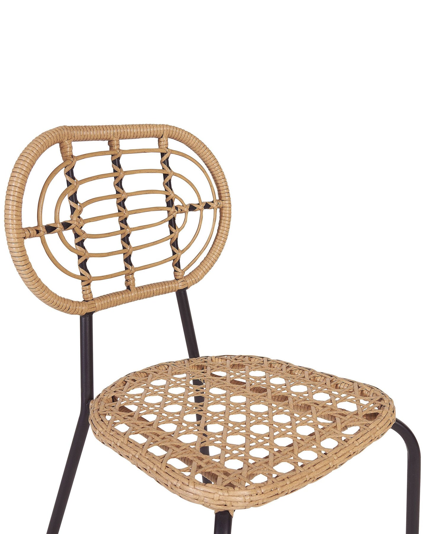Set of 4 Garden Chairs PRATELLO PE Rattan Natural