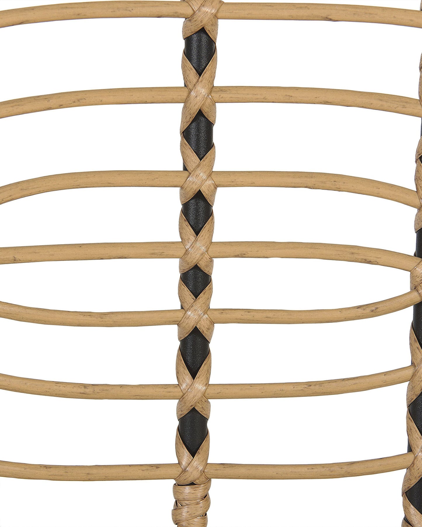Set of 4 Garden Chairs with Cushions PRATELLO PE Rattan Natural