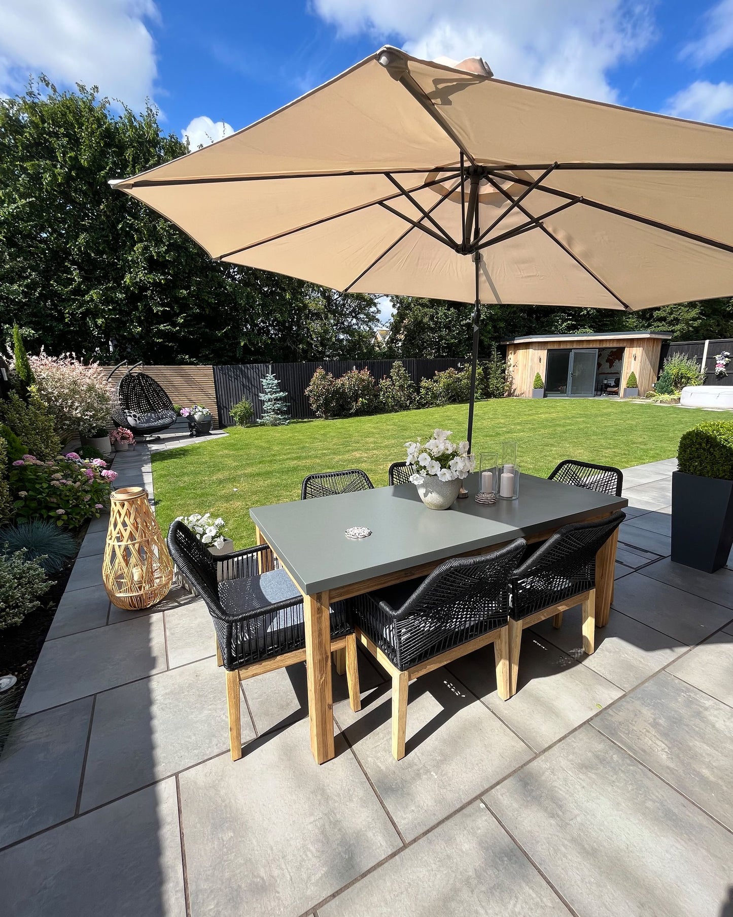 Set of 2 Garden Chairs with Cushions OLBIA Synthetic Material Black