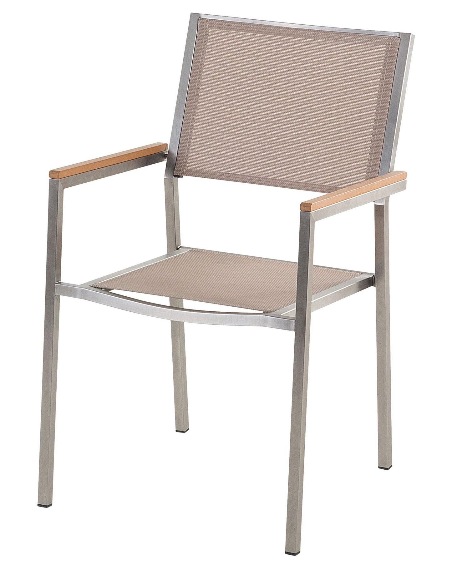 Set of 2 Garden Chairs GROSSETO Stainless Steel Beige