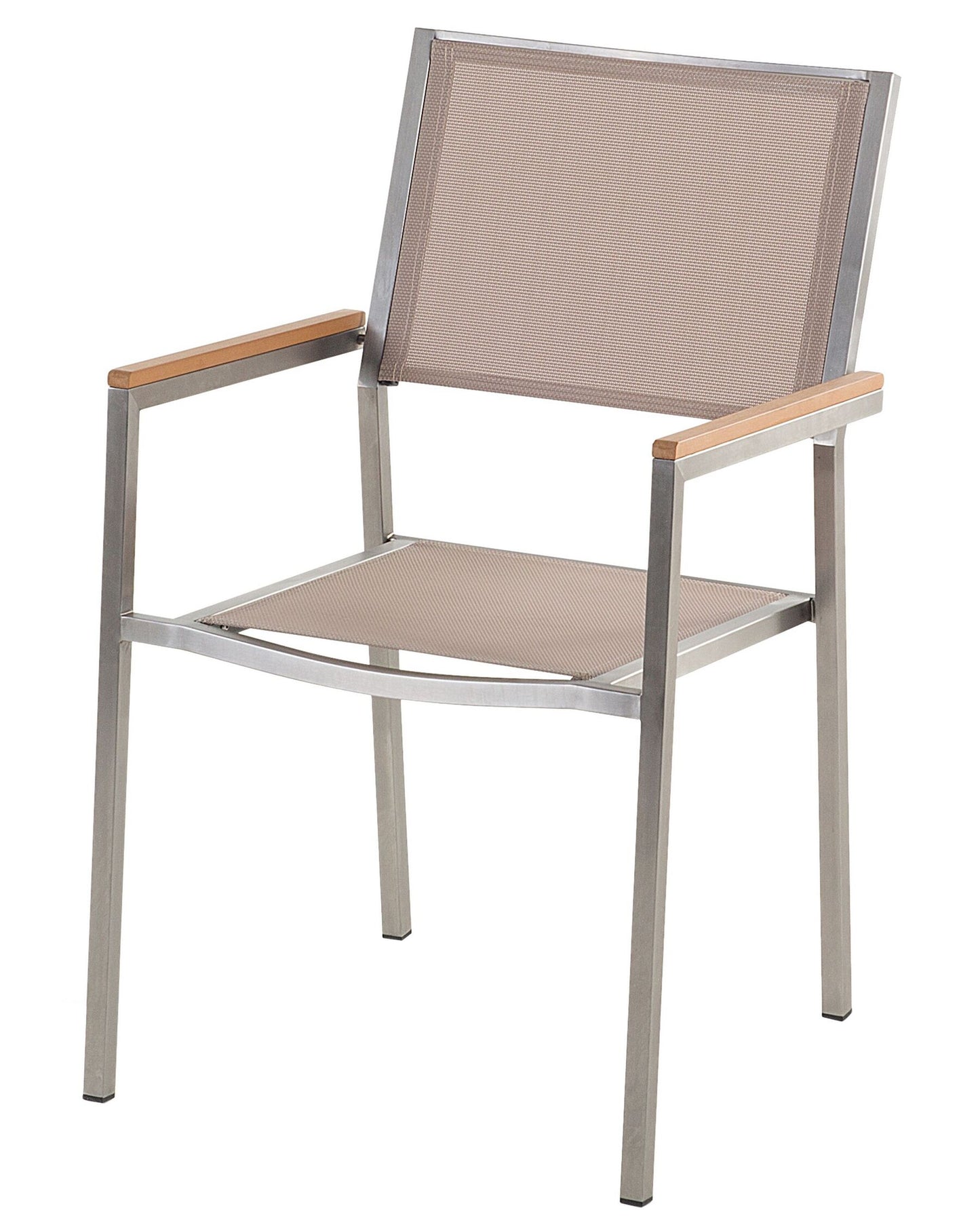 Set of 6 Garden Chairs GROSSETO Stainless Steel Beige