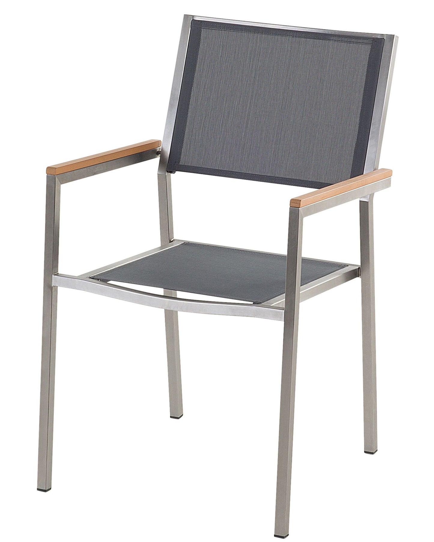 Set of 6 Garden Chairs GROSSETO Stainless Steel Grey