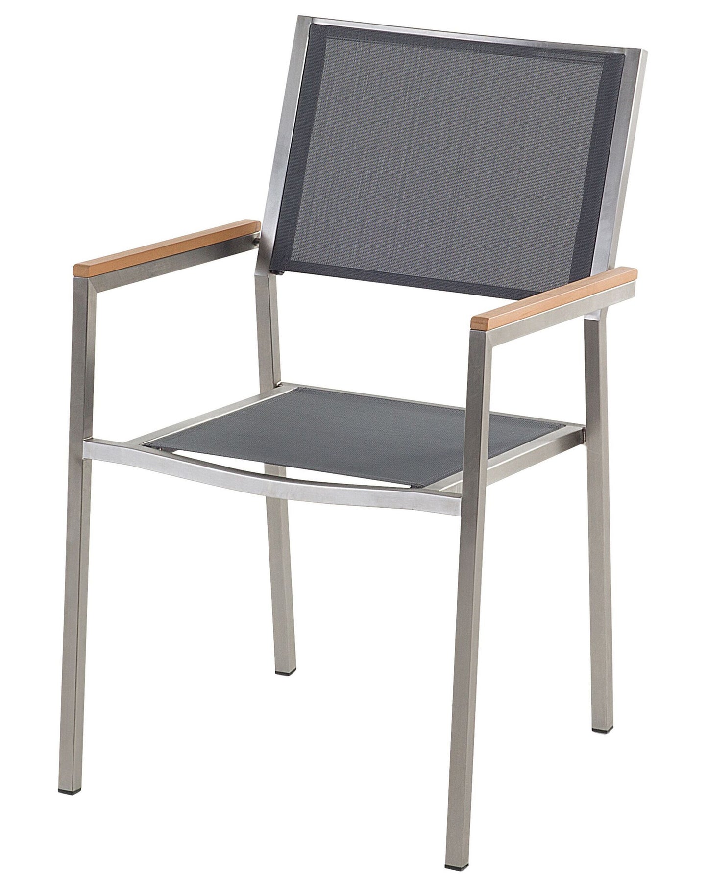 Set of 4 Garden Chairs GROSSETO Stainless Steel Grey