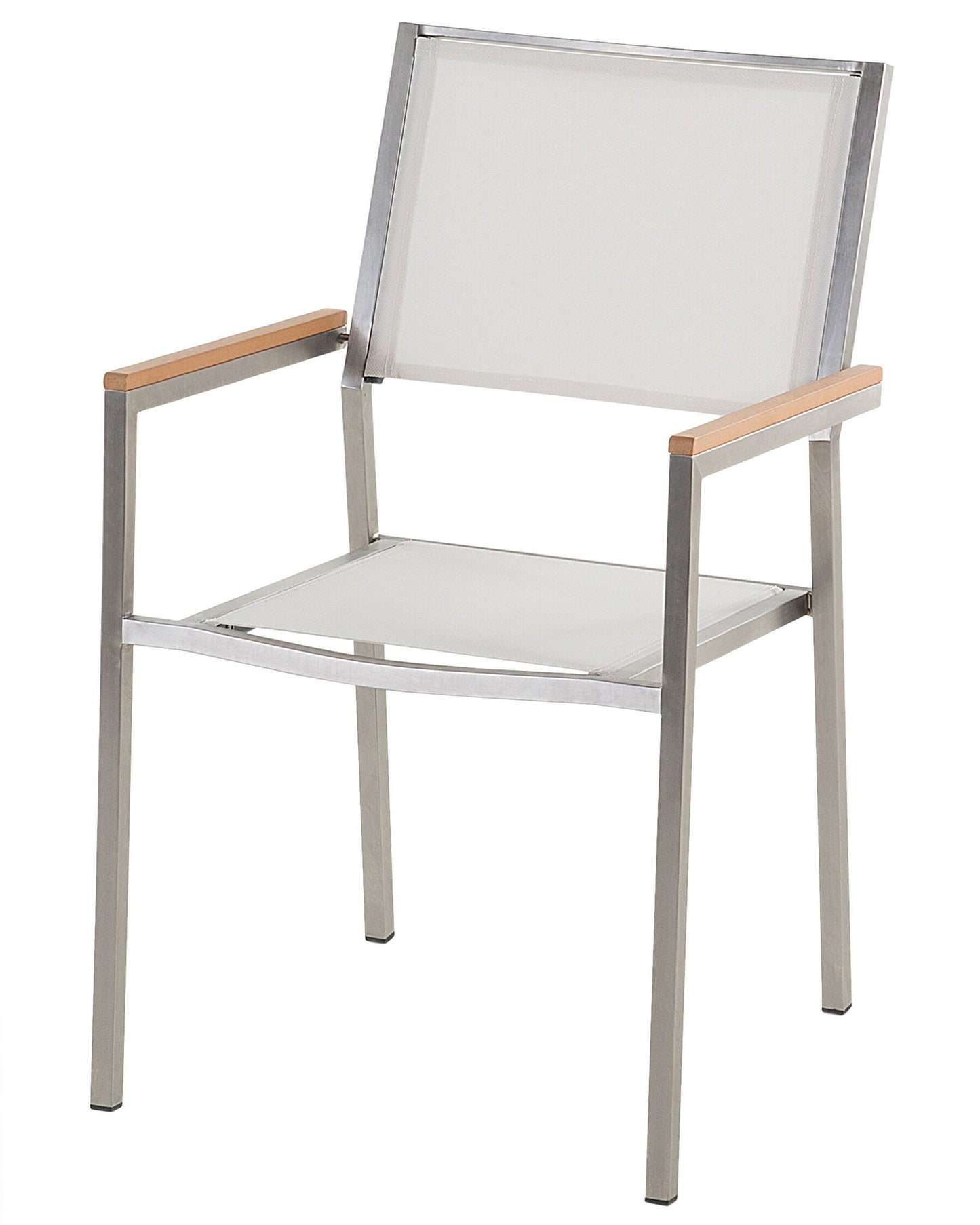 Set of 4 Garden Chairs GROSSETO Stainless Steel White