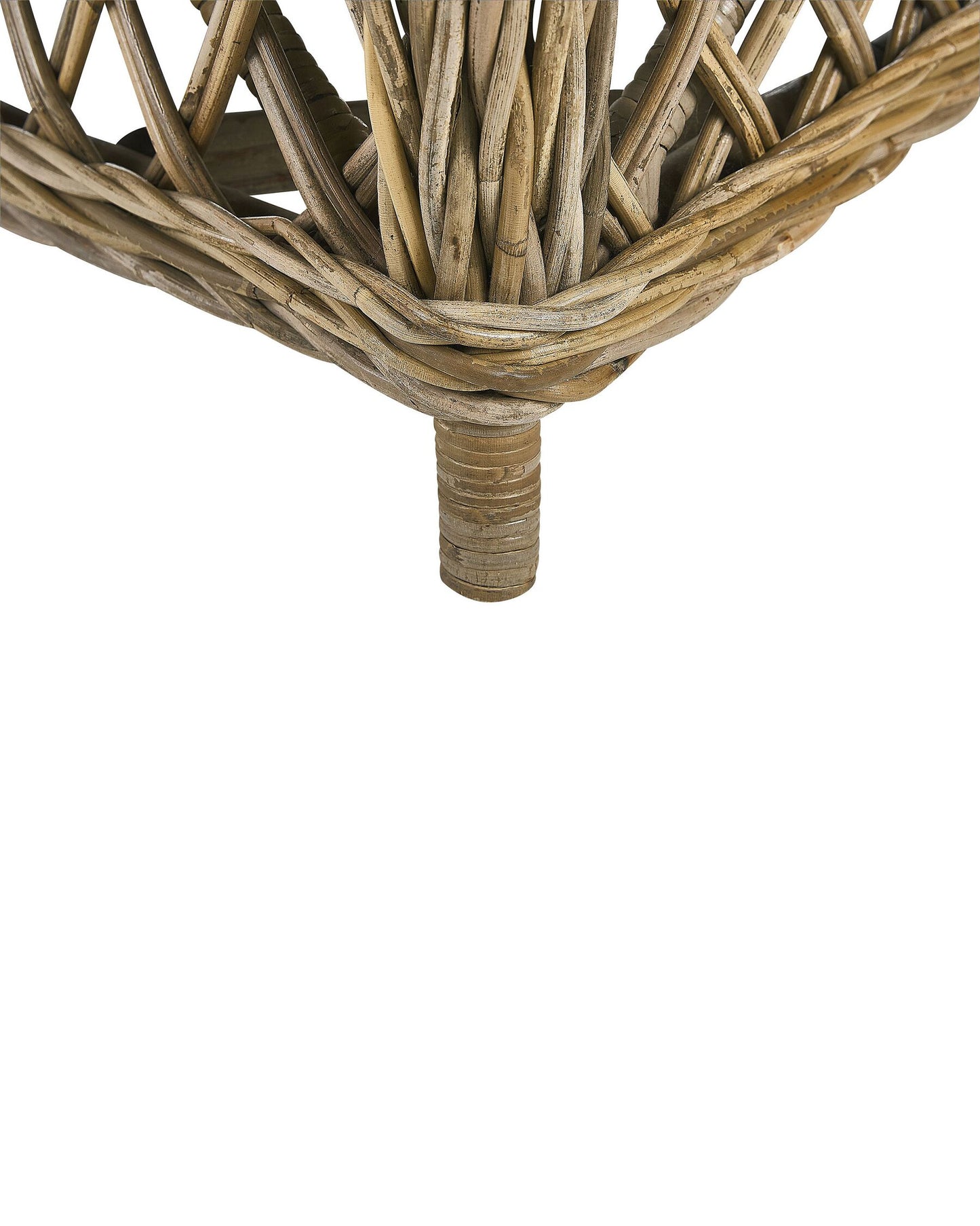 Garden Armchair with Footstool Rattan Natural
