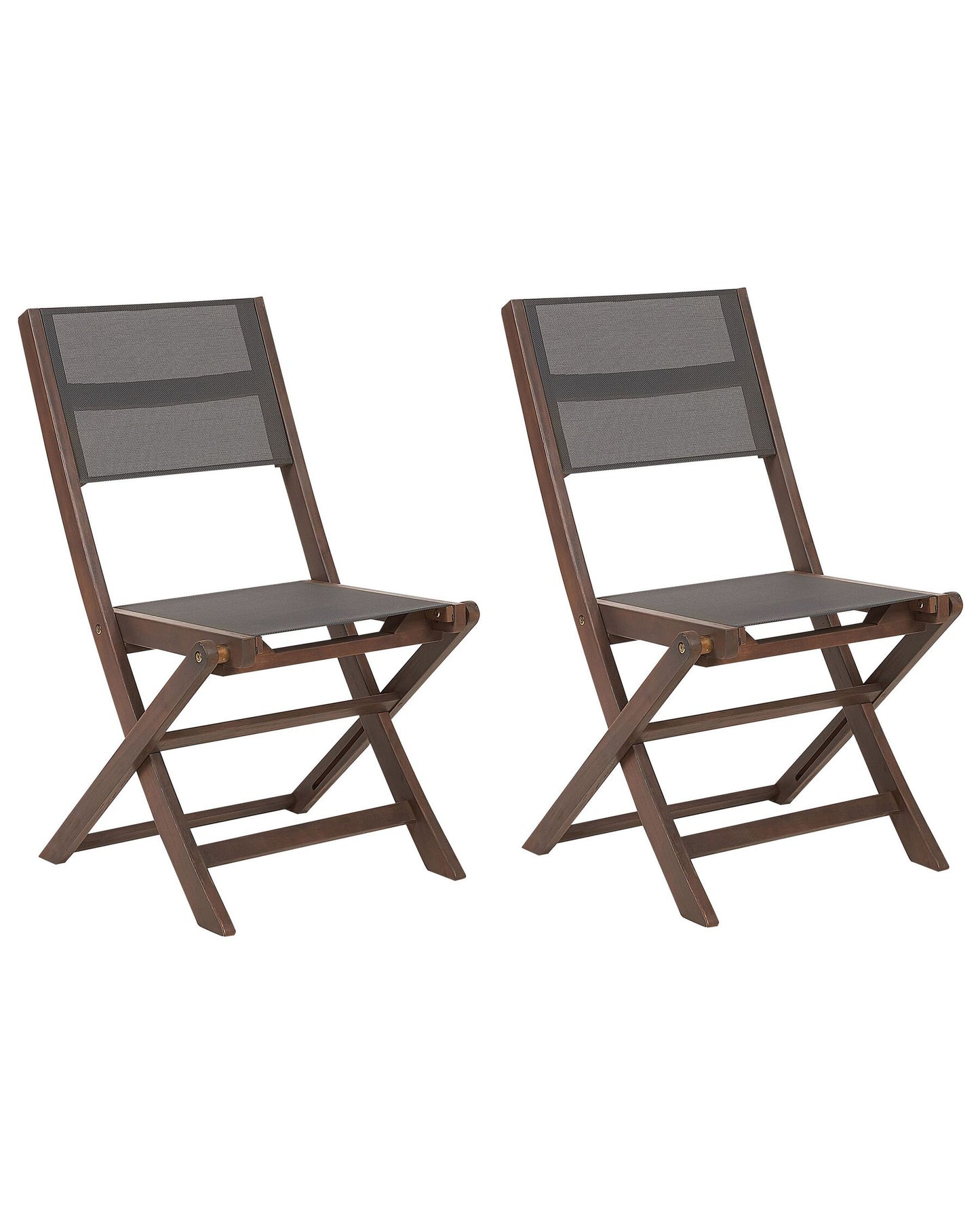 Set of 2 Garden Chairs CESANA Acacia Wood Dark Brown