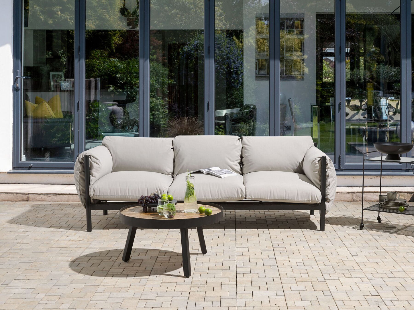 Garden Sofa 3 Seater ESPERIA Metal Grey