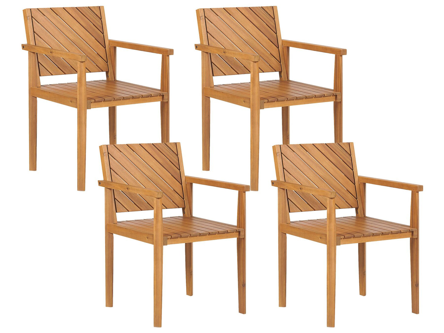 Garden Dining Set 4 Seater BARATTI Acacia Wood Brown