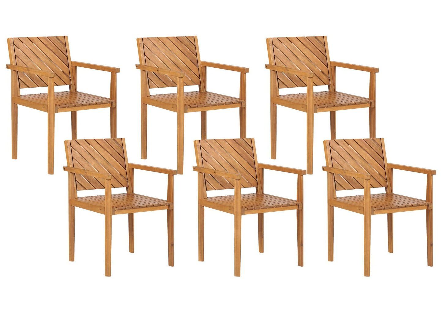 Garden Dining Set 6 Seater BARATTI Acacia Wood Brown