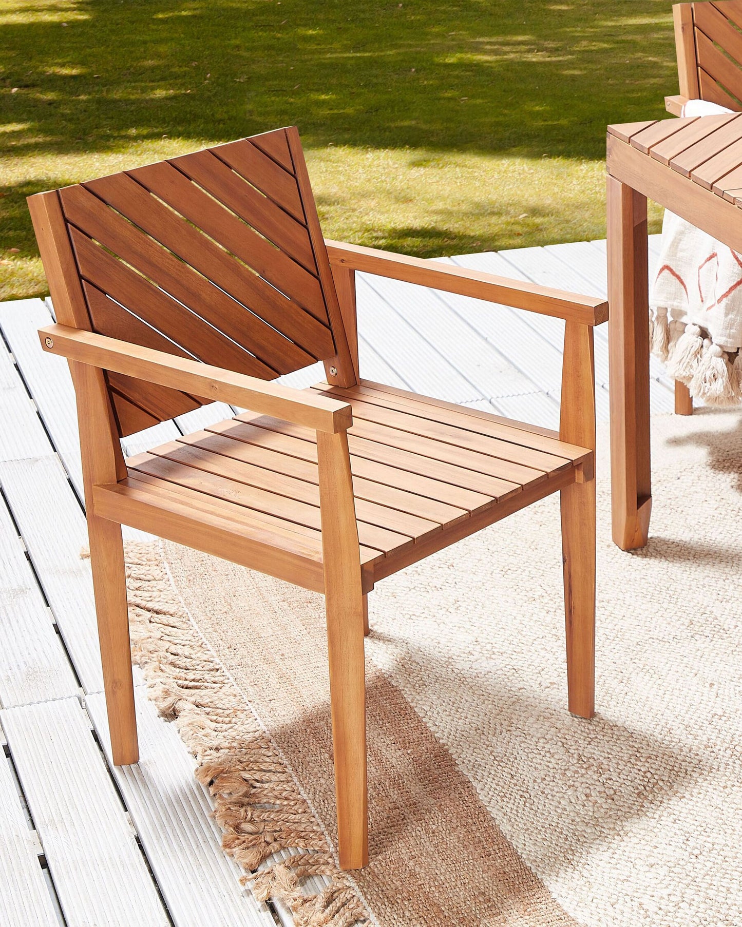 Set of 6 Garden Chairs BARATTI Acacia Wood Brown