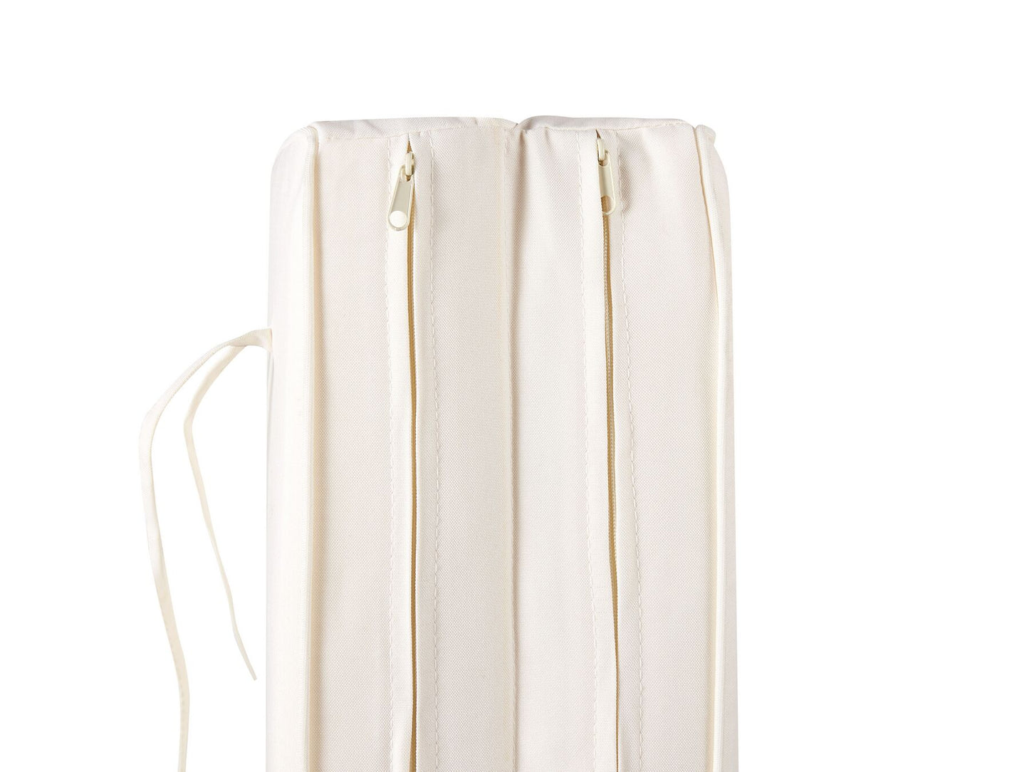 Wooden Reclining Sun Lounger with Cushion Off-White GRANARI
