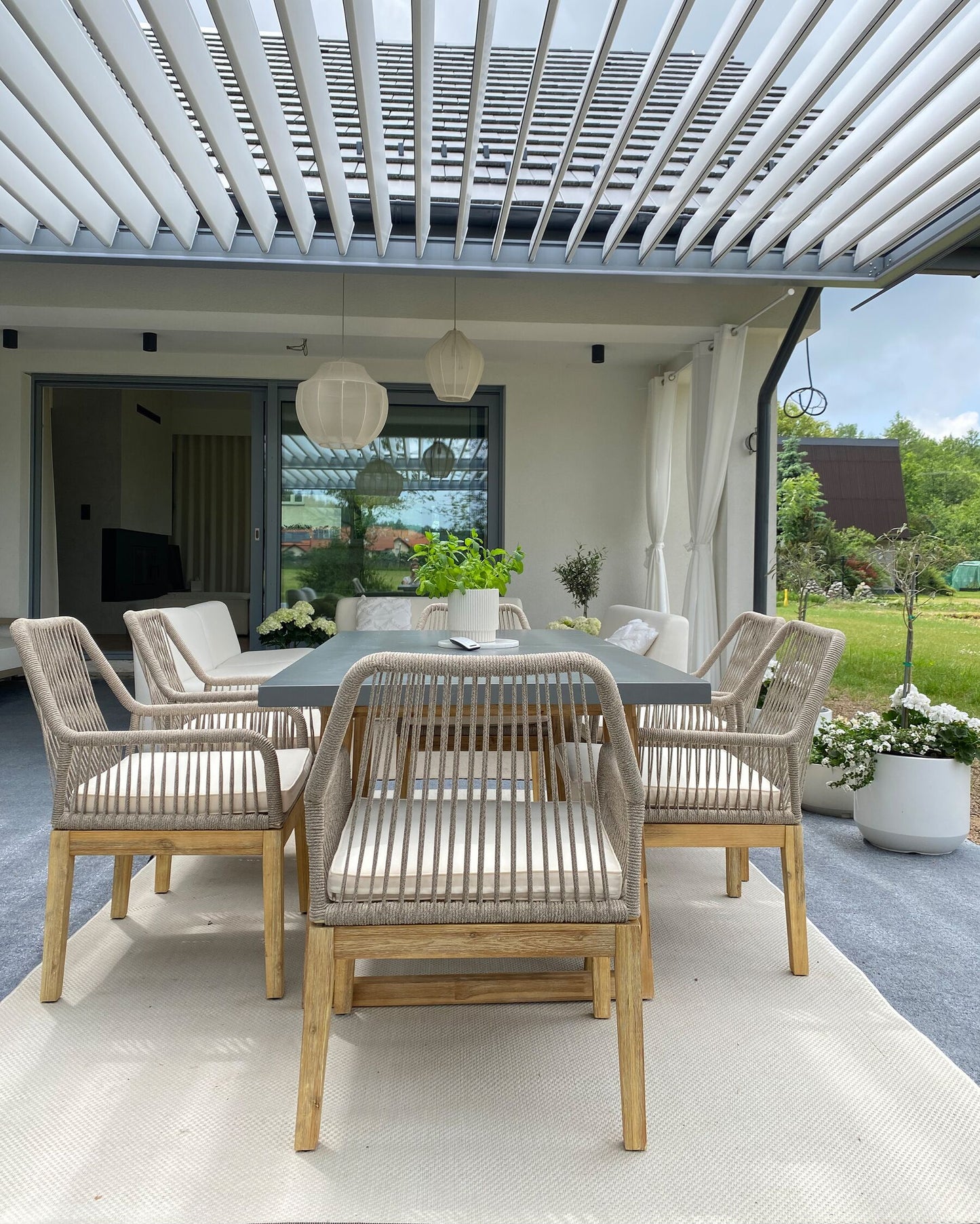 Set of 2 Garden Chairs with Cushions OLBIA Beige