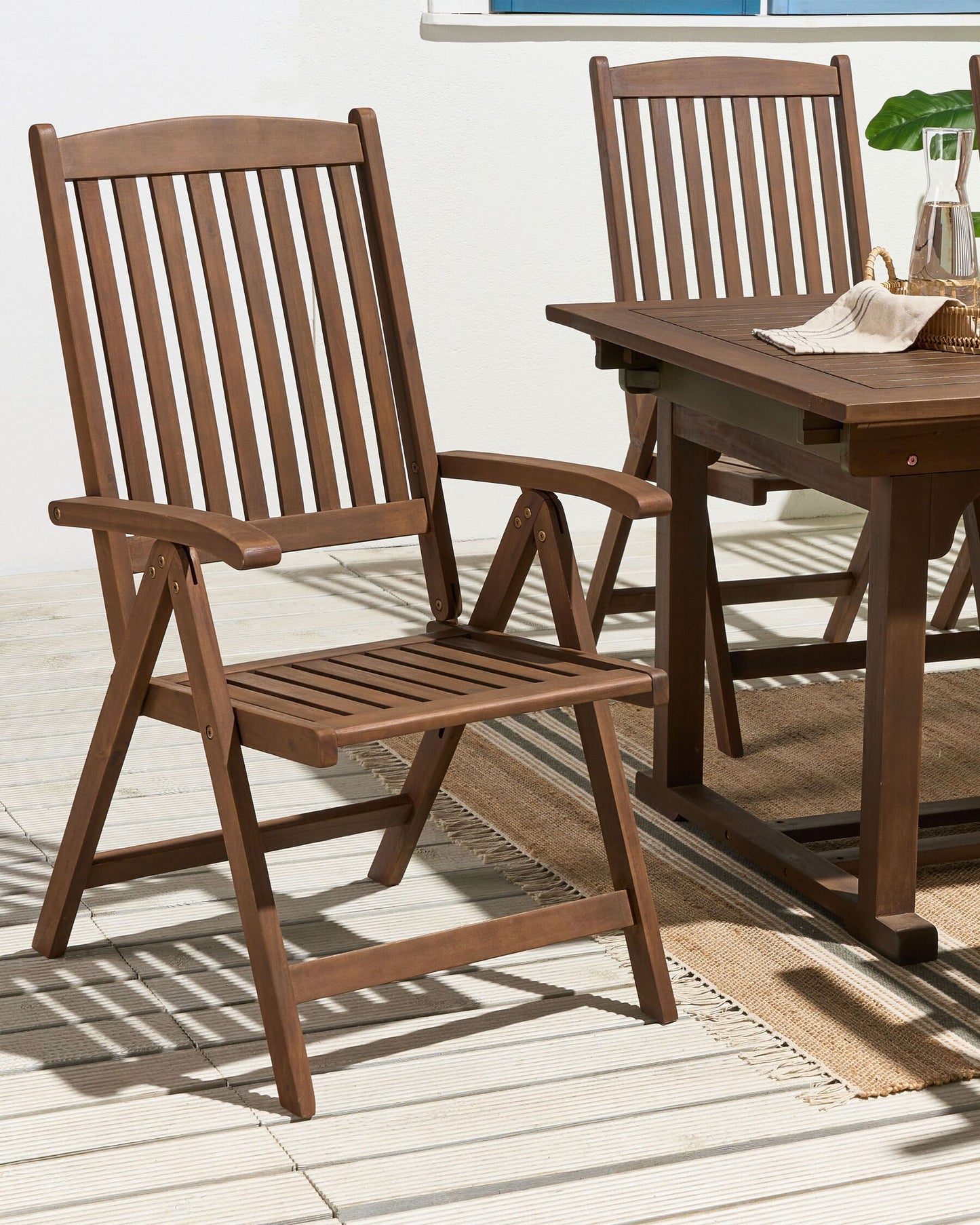 Garden Chair AMANTEA Acacia Wood Dark Brown