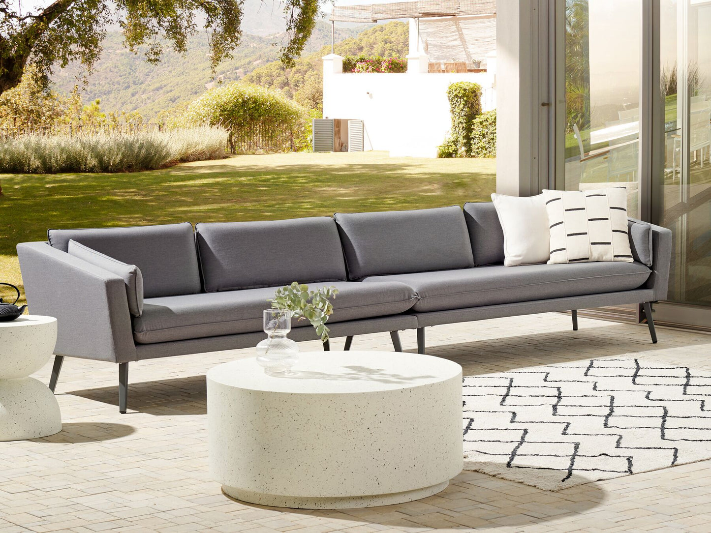 Garden Sofa 4 Seater LORETELLO Grey