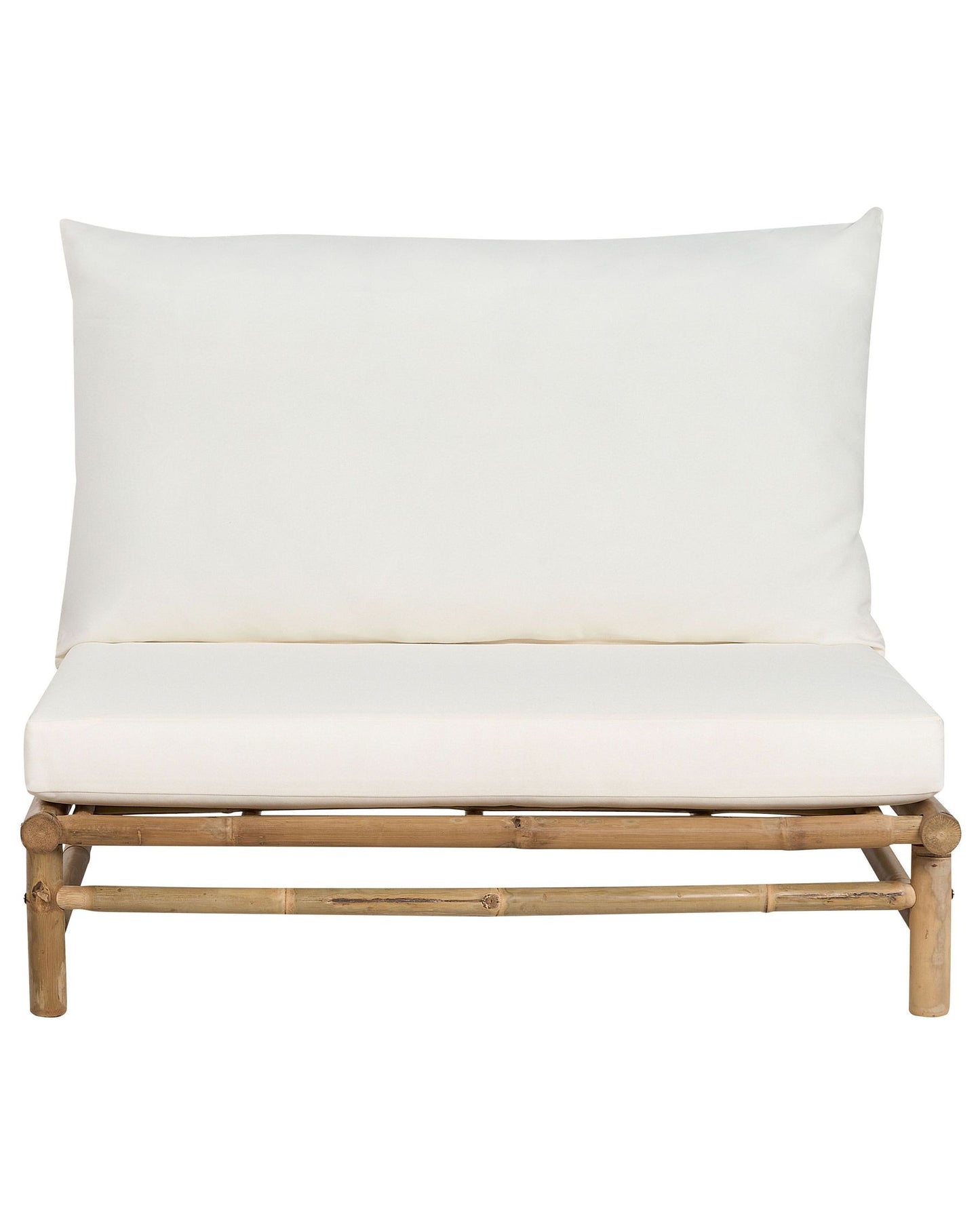 Set of 2 Garden Chairs with Cushions TODI Bamboo Wood Off-White