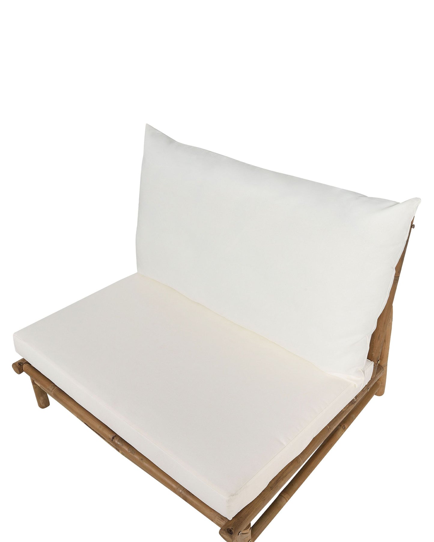 Set of 2 Garden Chairs with Cushions TODI Bamboo Wood Off-White
