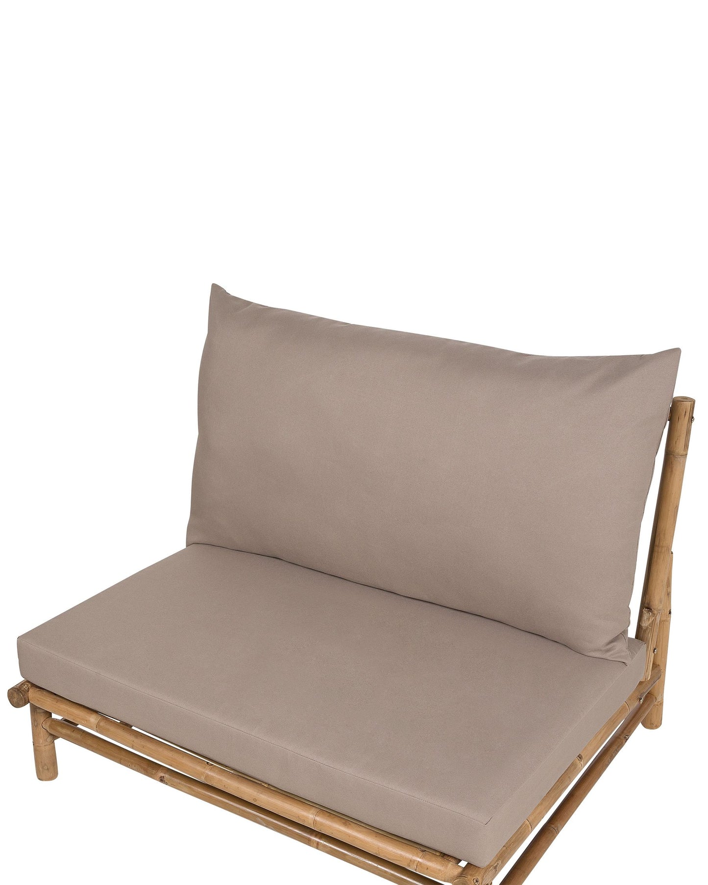 Set of 2 Garden Chairs with Cushions TODI Bamboo Wood Taupe