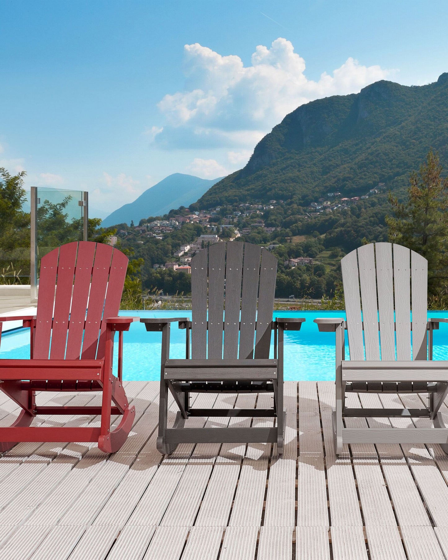 Garden Rocking Chair ADIRONDACK Dark Grey