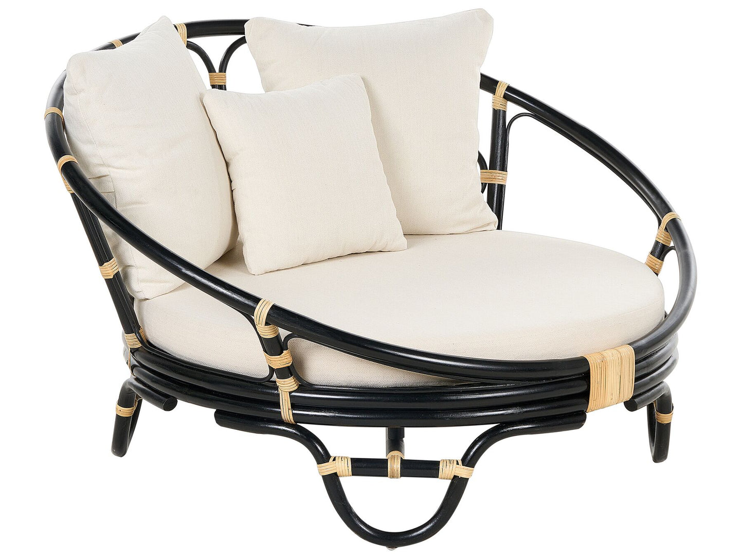 Set of 2 Garden Daybeds ROSSANO Rattan Black