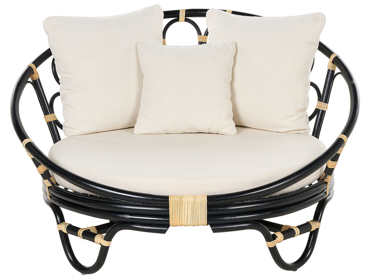 Set of 2 Garden Daybeds ROSSANO Rattan Black