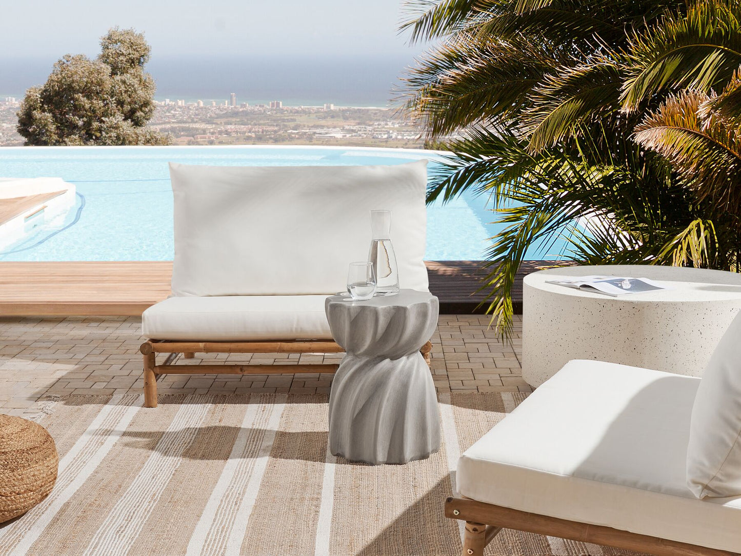 Garden Chair TODI Bamboo Wood Off-White