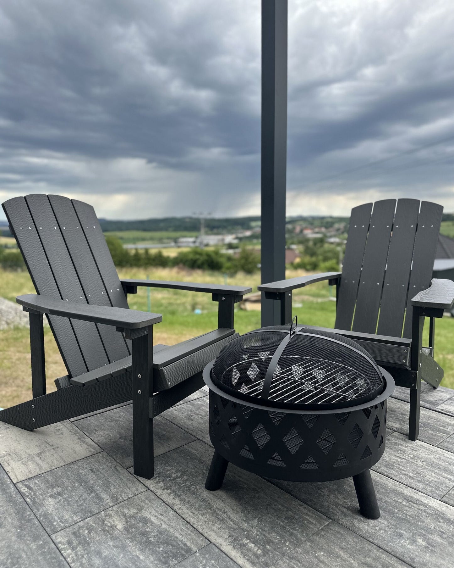 Garden Chair ADIRONDACK Dark Grey